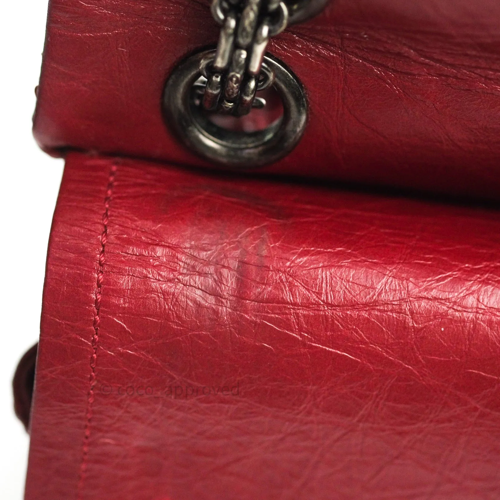 Chanel Mini Reissue 224 Dark Red Aged Calfskin Ruthenium Hardware