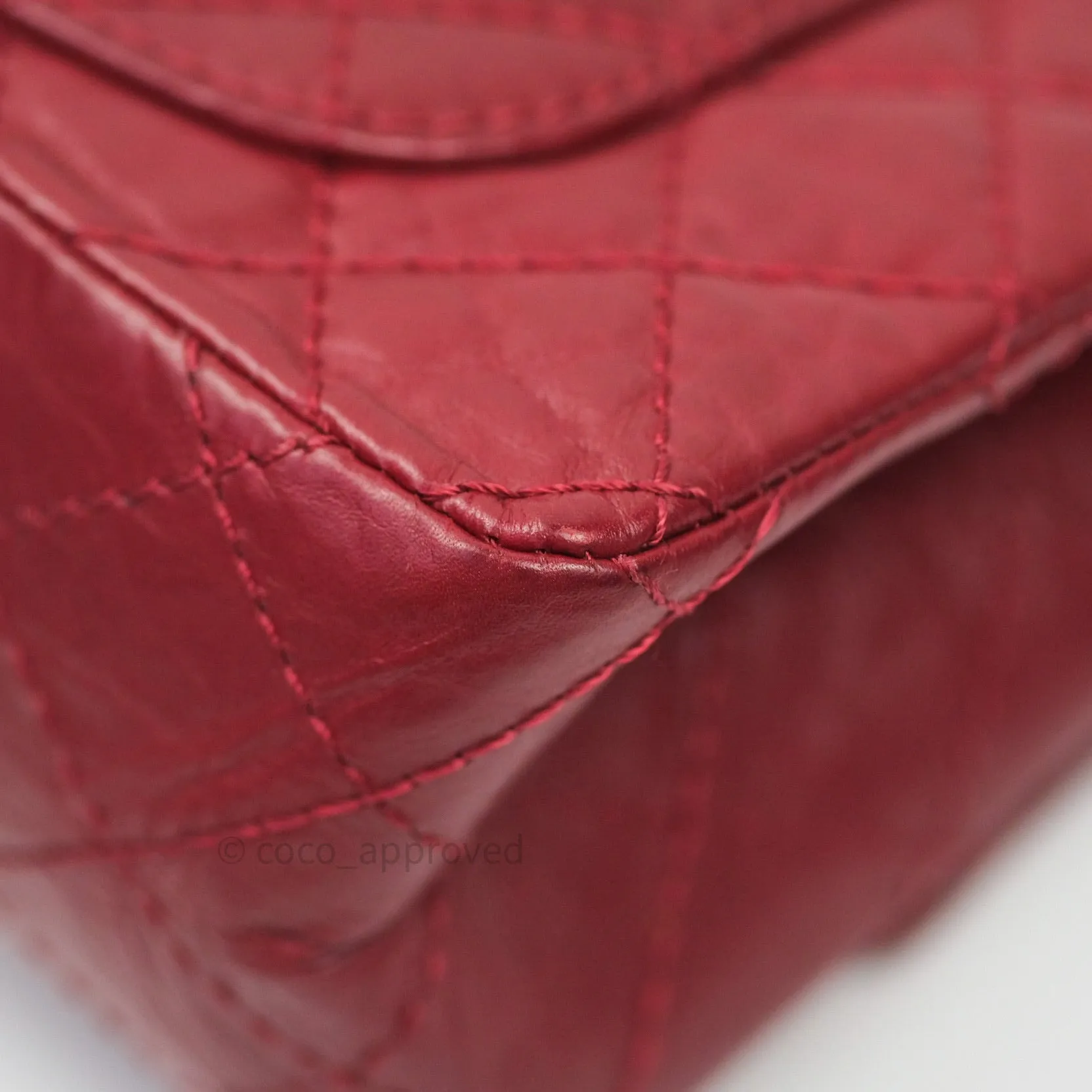 Chanel Mini Reissue 224 Dark Red Aged Calfskin Ruthenium Hardware
