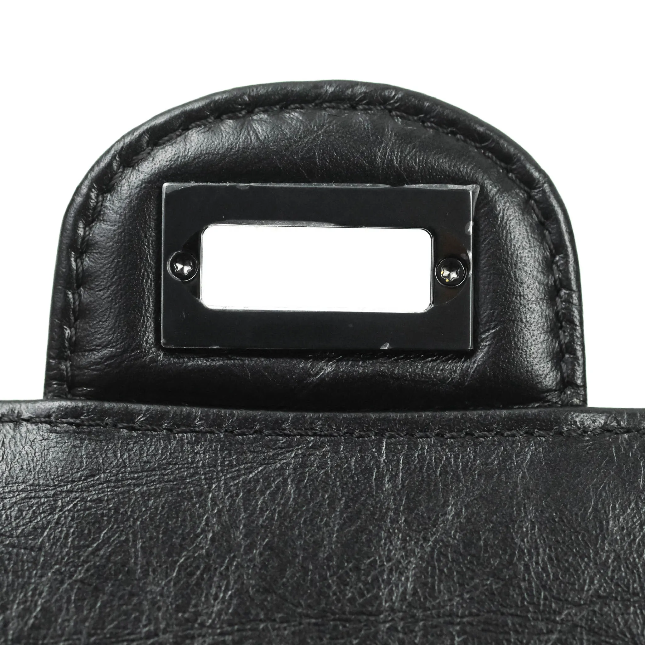 Chanel Mini Reissue 224 So Black Chevron Calfskin Black Hardware