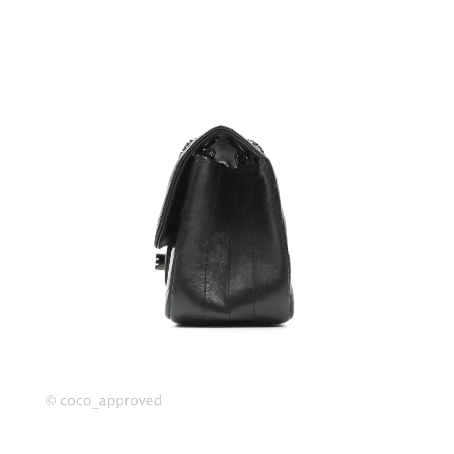 Chanel Mini Reissue 224 So Black Chevron Calfskin Black Hardware