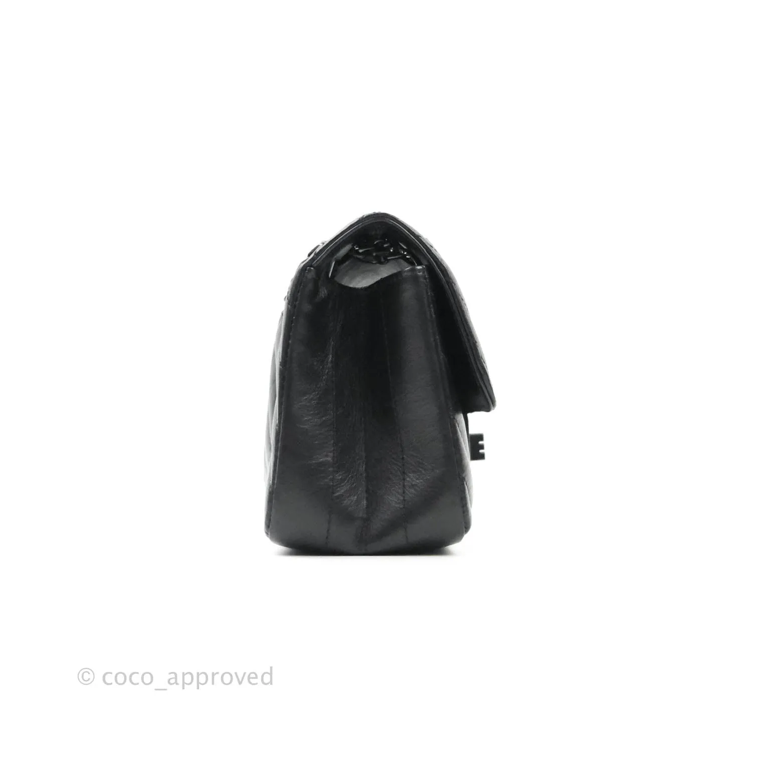 Chanel Mini Reissue 224 So Black Chevron Calfskin Black Hardware