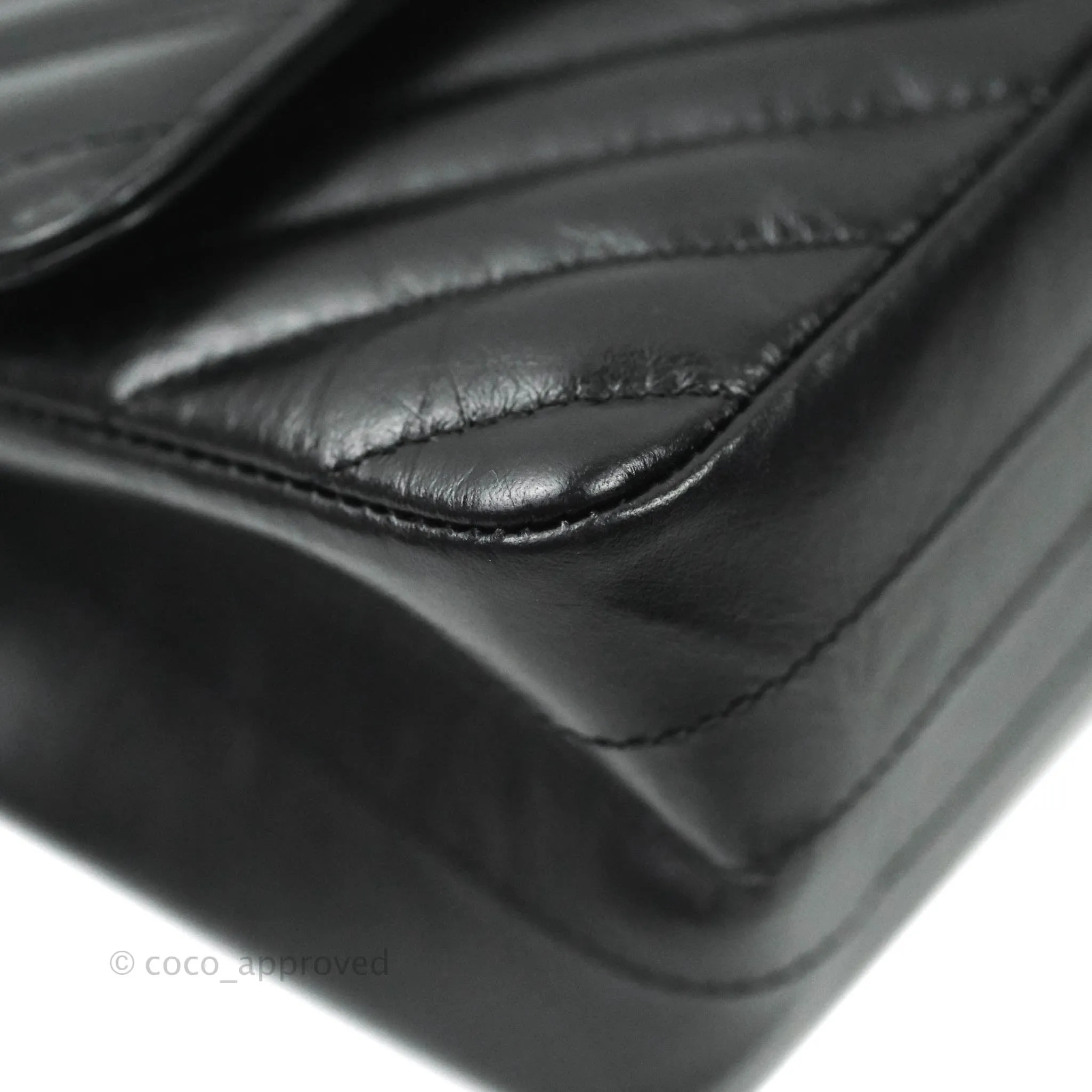 Chanel Mini Reissue 224 So Black Chevron Calfskin Black Hardware
