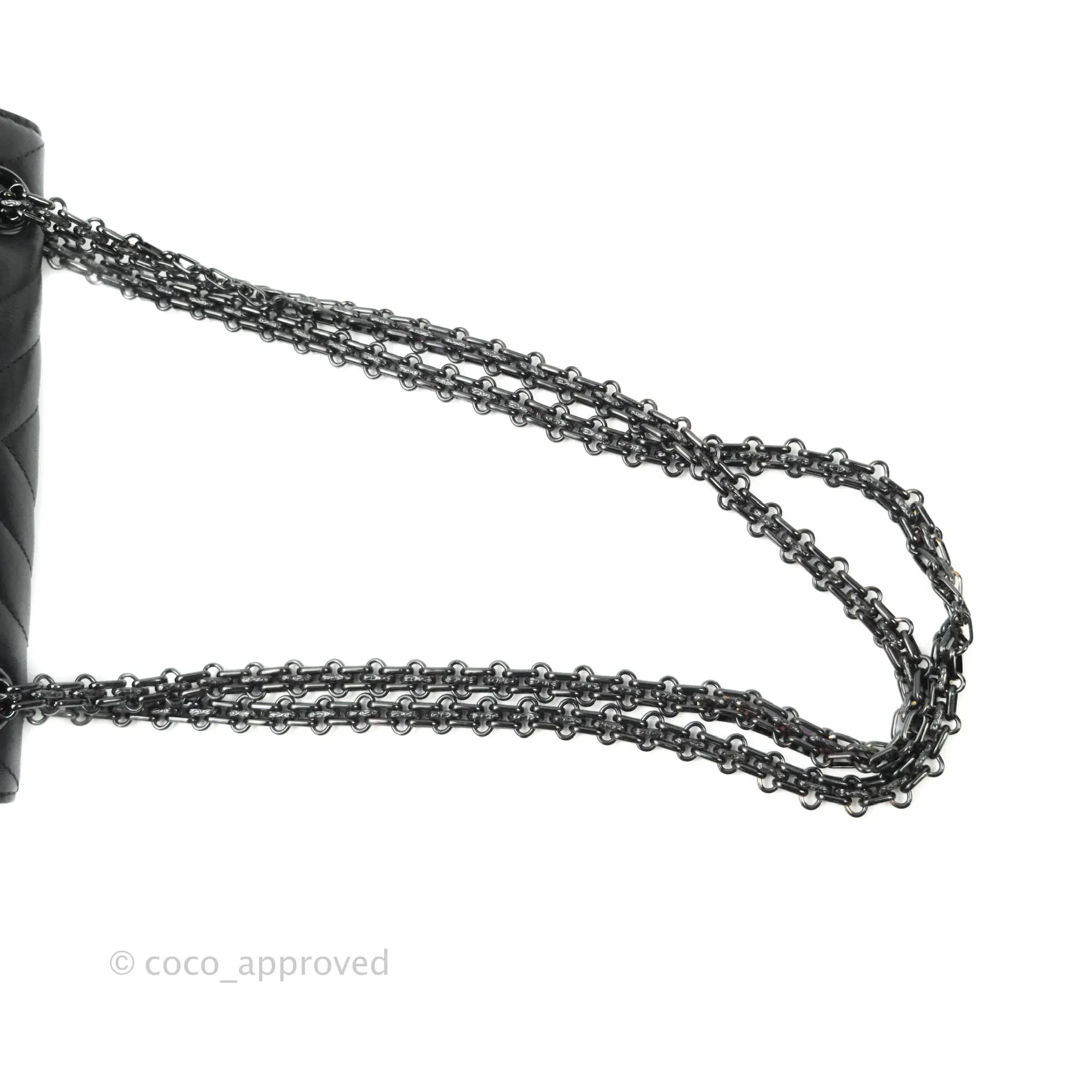 Chanel Mini Reissue 224 So Black Chevron Calfskin Black Hardware