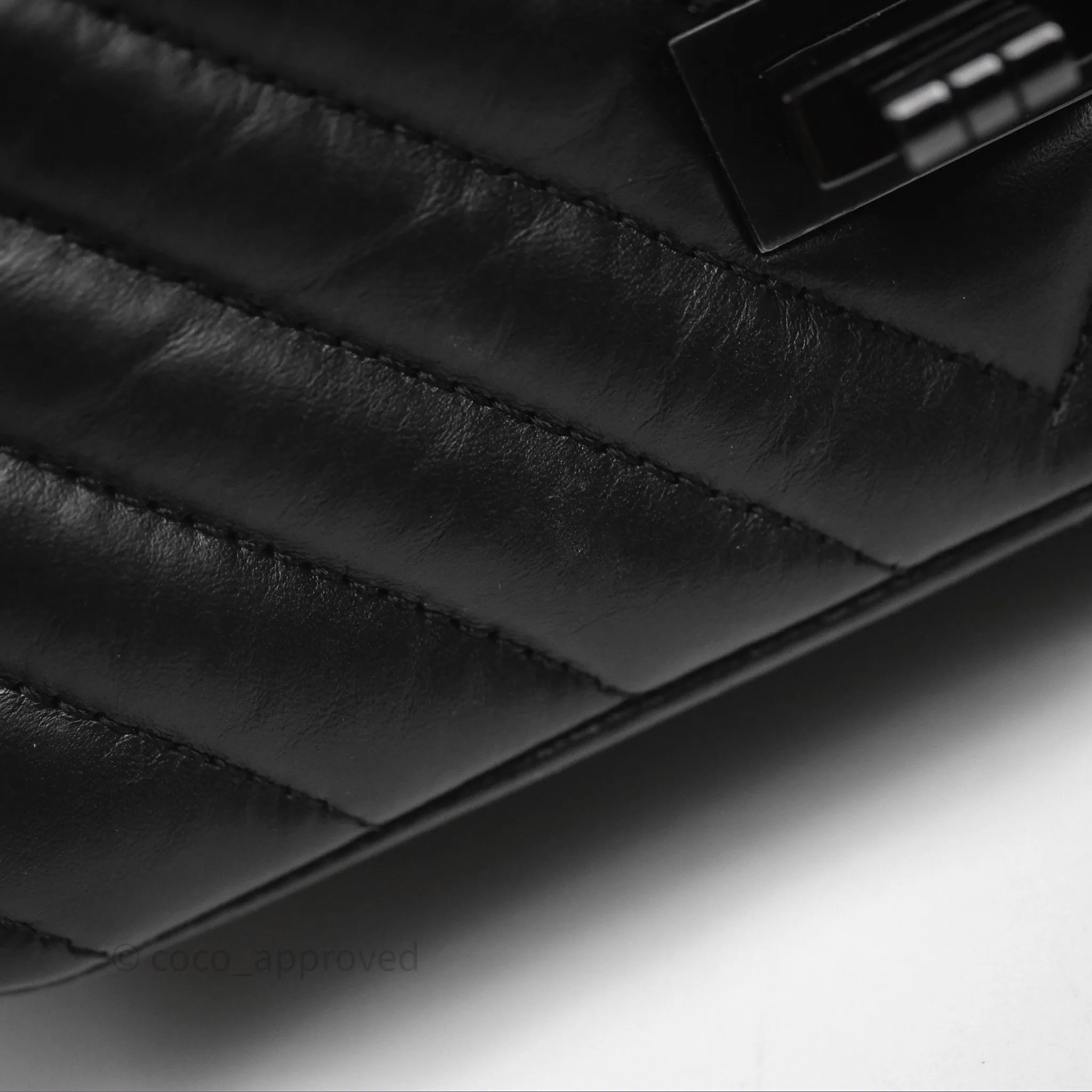 Chanel Mini Reissue 224 So Black Chevron Calfskin