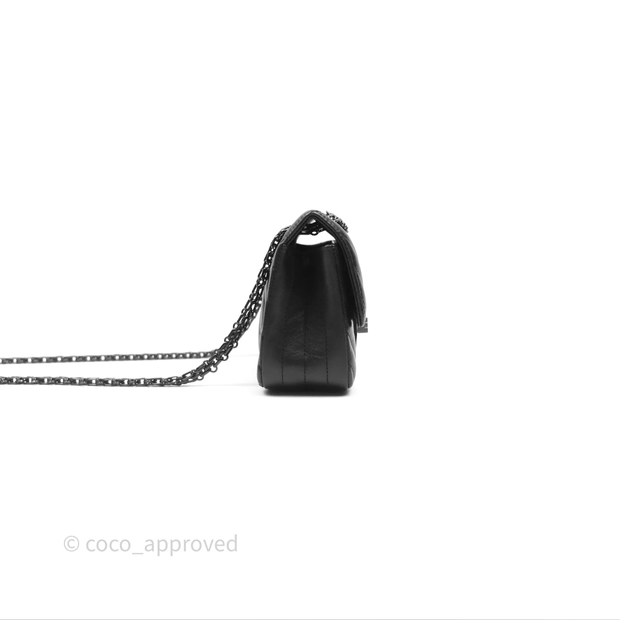 Chanel Mini Reissue 224 So Black Chevron Calfskin