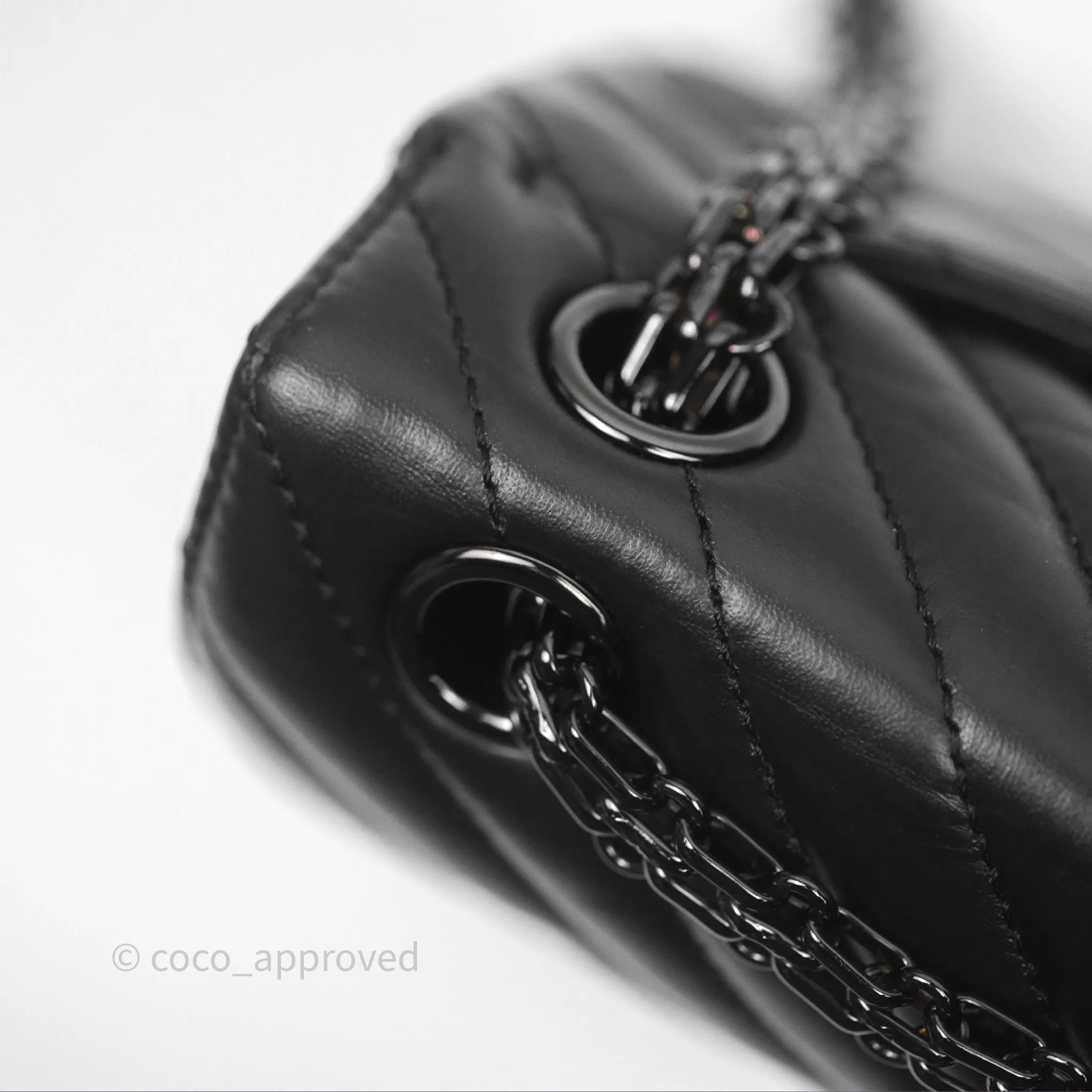Chanel Mini Reissue 224 So Black Chevron Calfskin