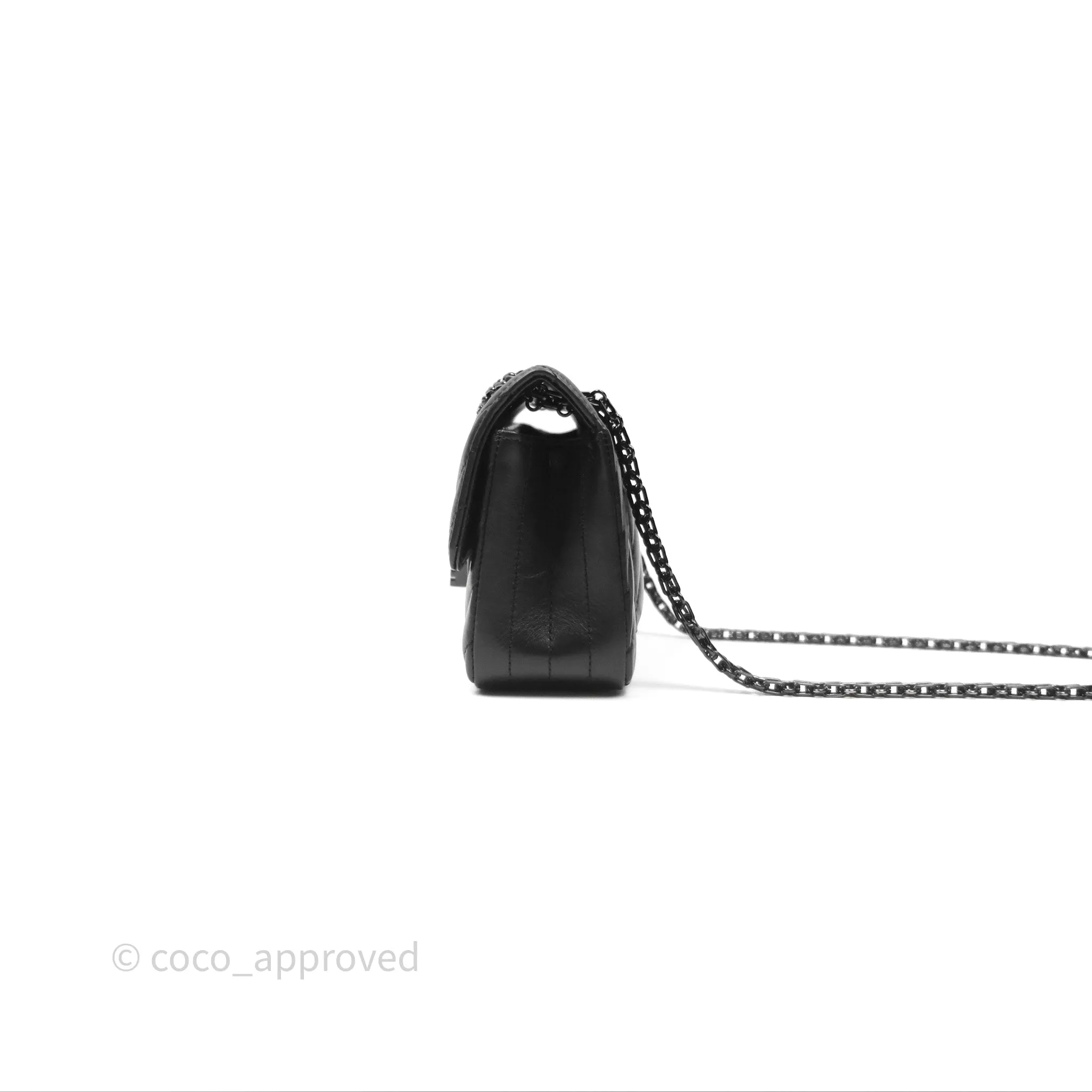 Chanel Mini Reissue 224 So Black Chevron Calfskin