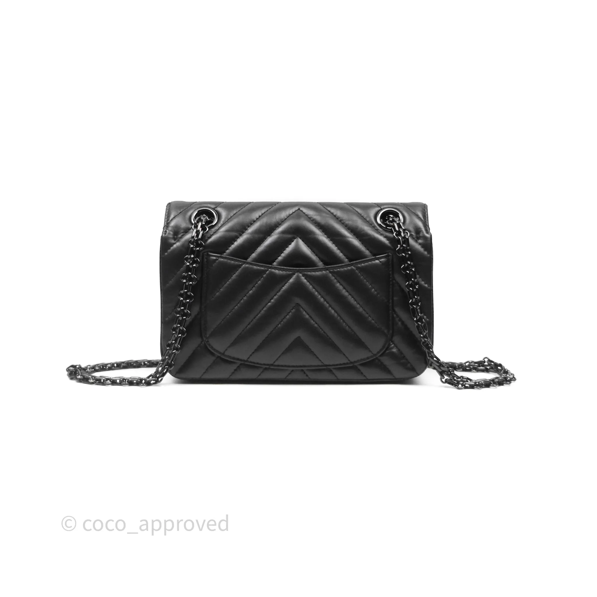 Chanel Mini Reissue 224 So Black Chevron Calfskin