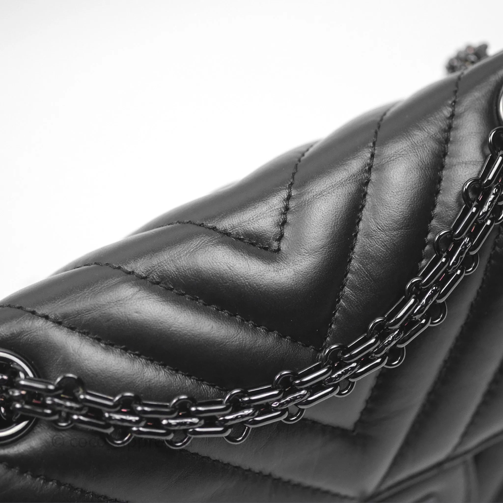 Chanel Mini Reissue 224 So Black Chevron Calfskin
