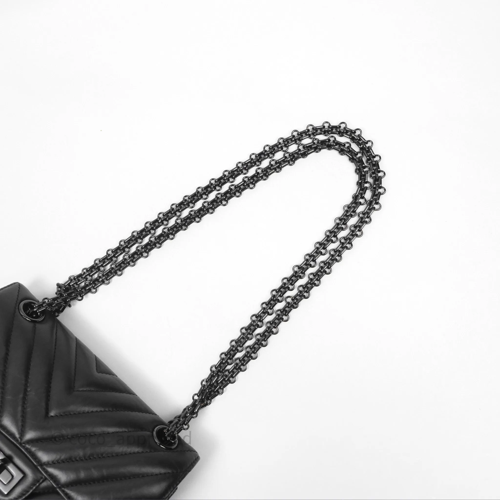 Chanel Mini Reissue 224 So Black Chevron Calfskin