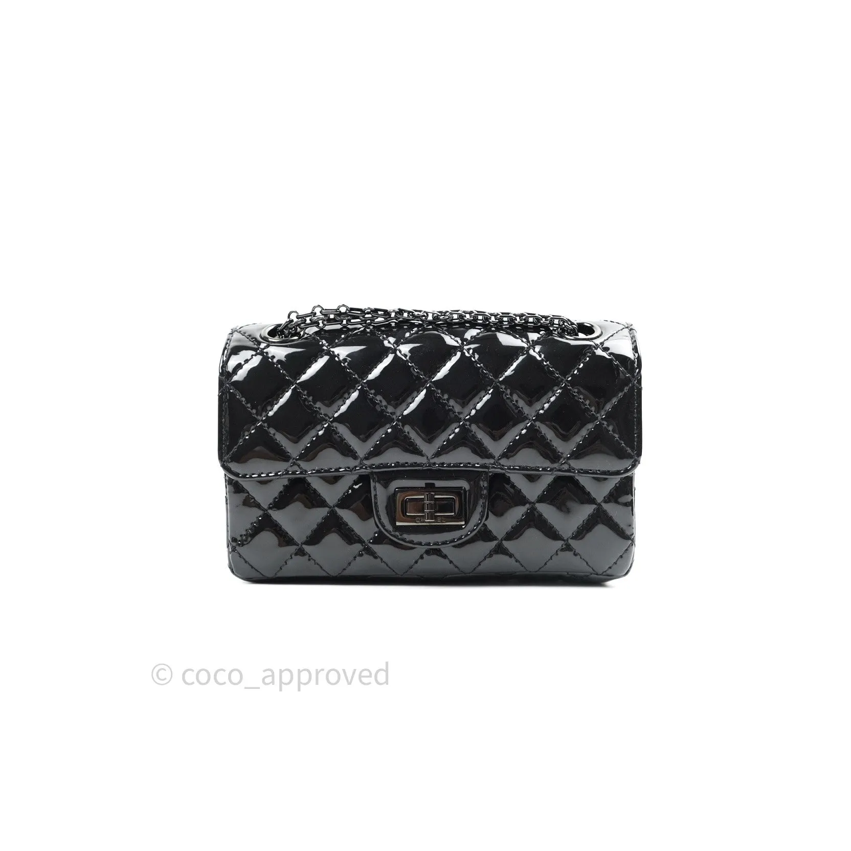 Chanel Mini Reissue 224 So Black Patent Black Hardware