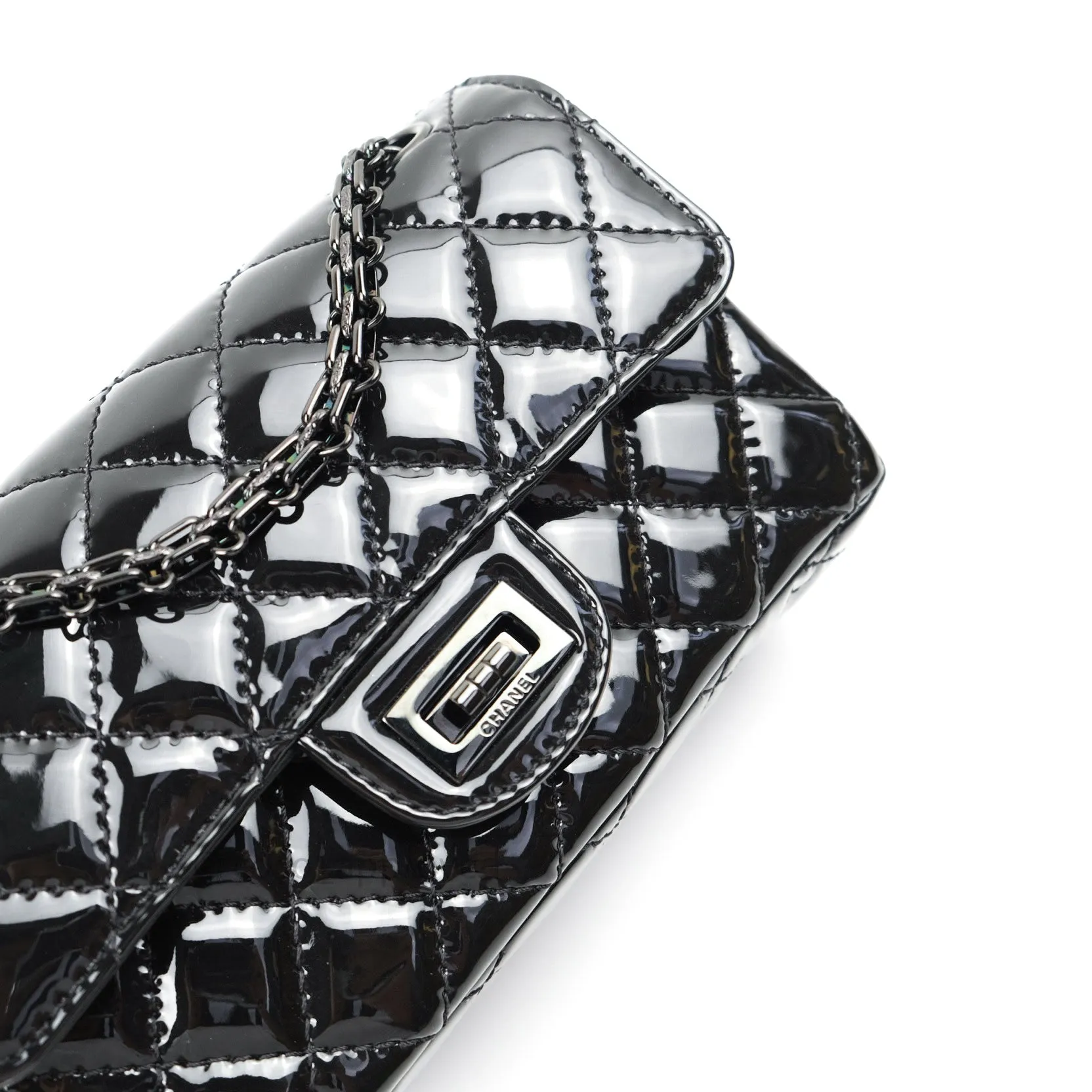 Chanel Mini Reissue 224 So Black Patent Black Hardware