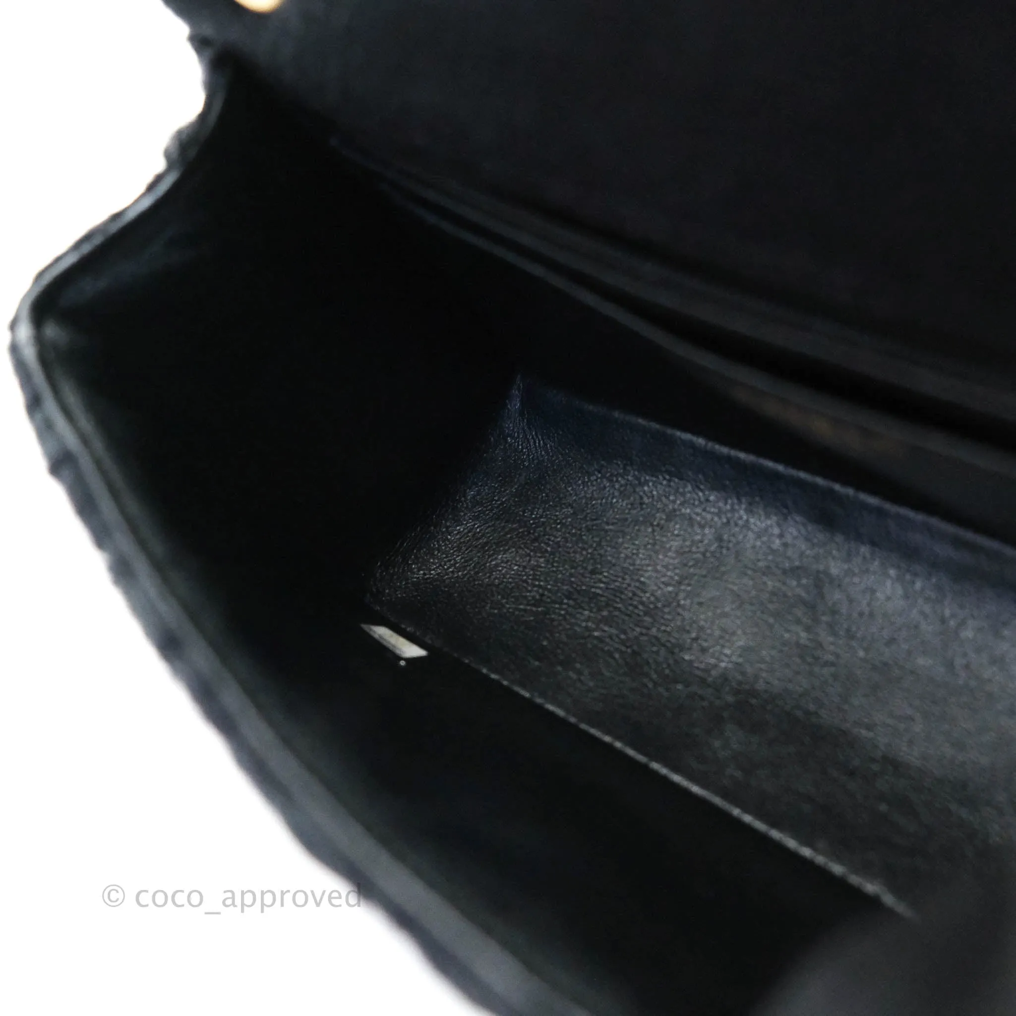 Chanel Mini Reissue 224 Tweed Black Aged Gold Hardware