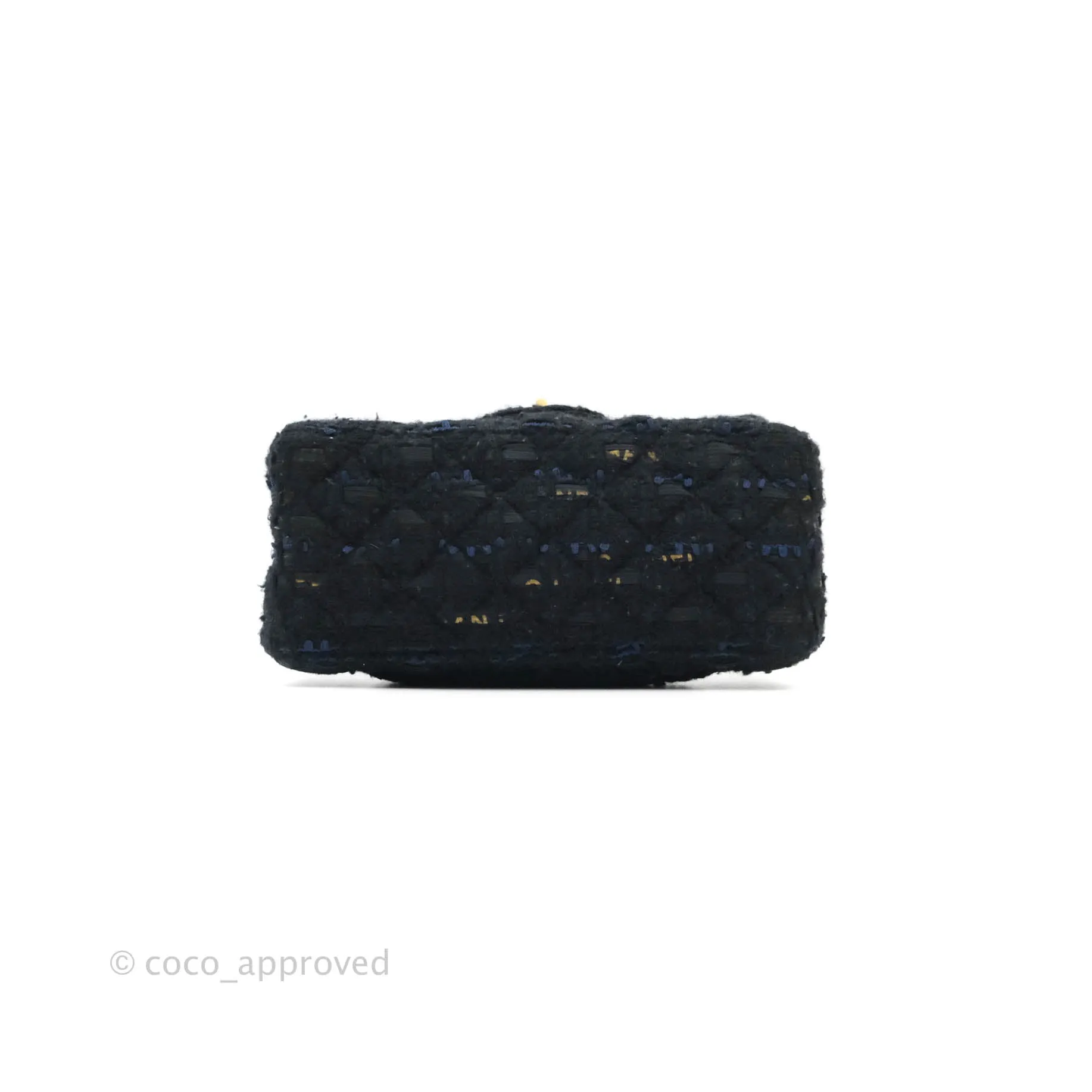Chanel Mini Reissue 224 Tweed Black Aged Gold Hardware
