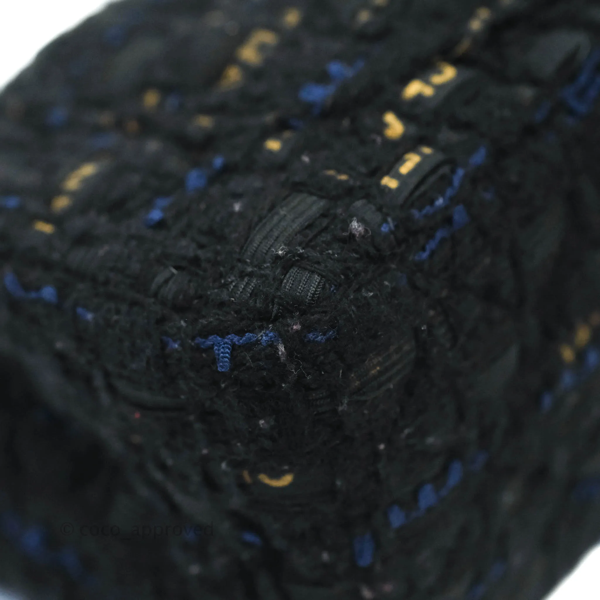 Chanel Mini Reissue 224 Tweed Black Aged Gold Hardware