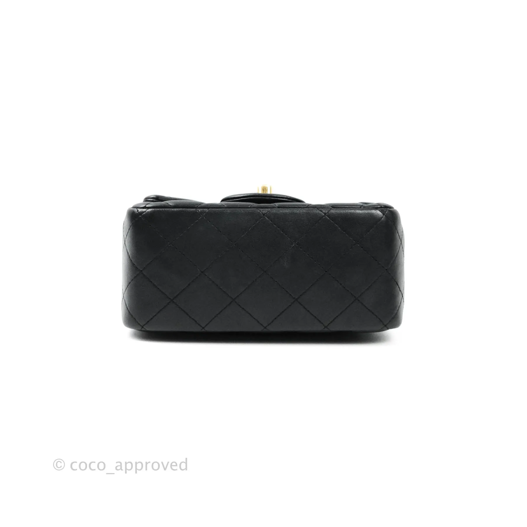 Chanel Mini Square Black Lambskin Gold Hardware