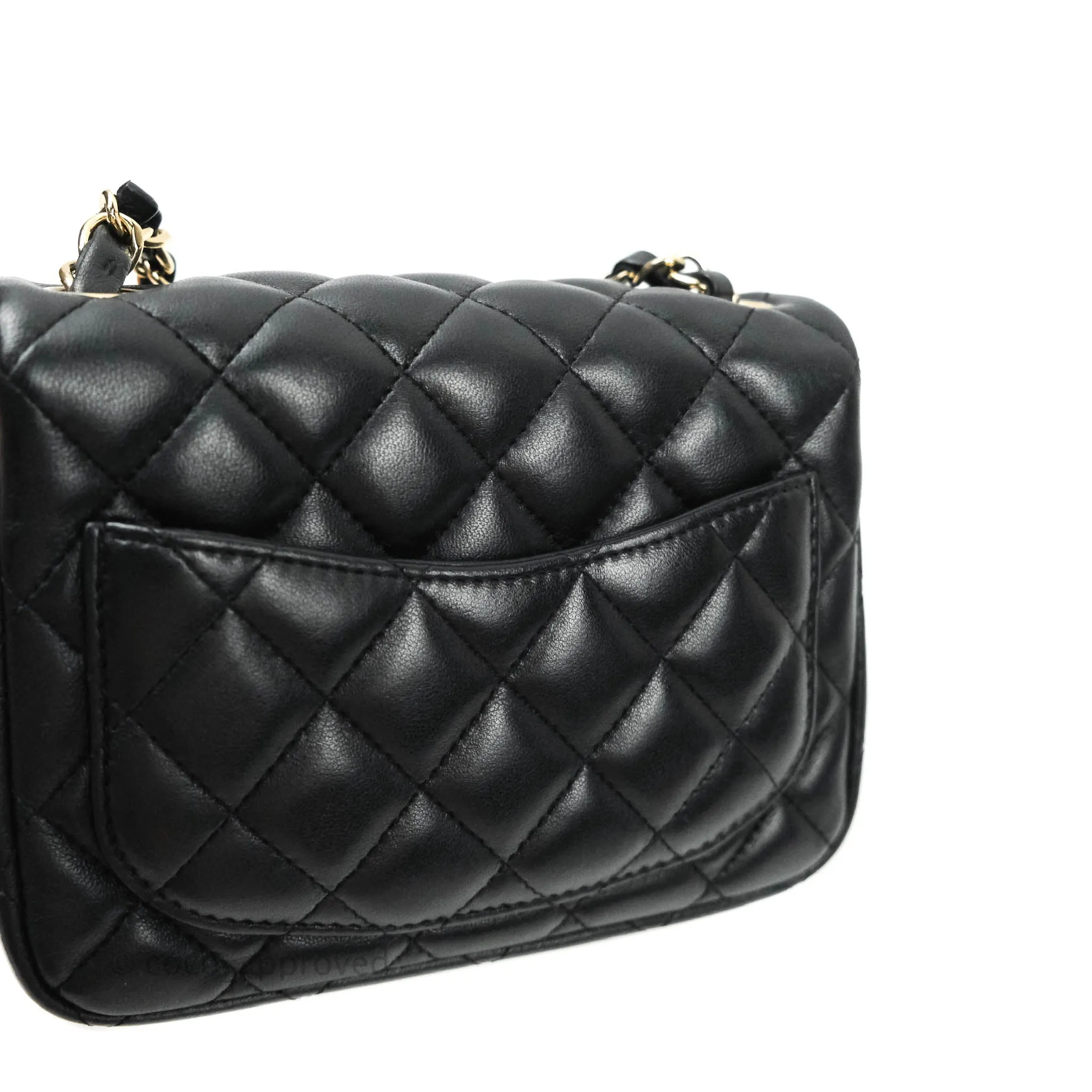Chanel Mini Square Black Lambskin Gold Hardware