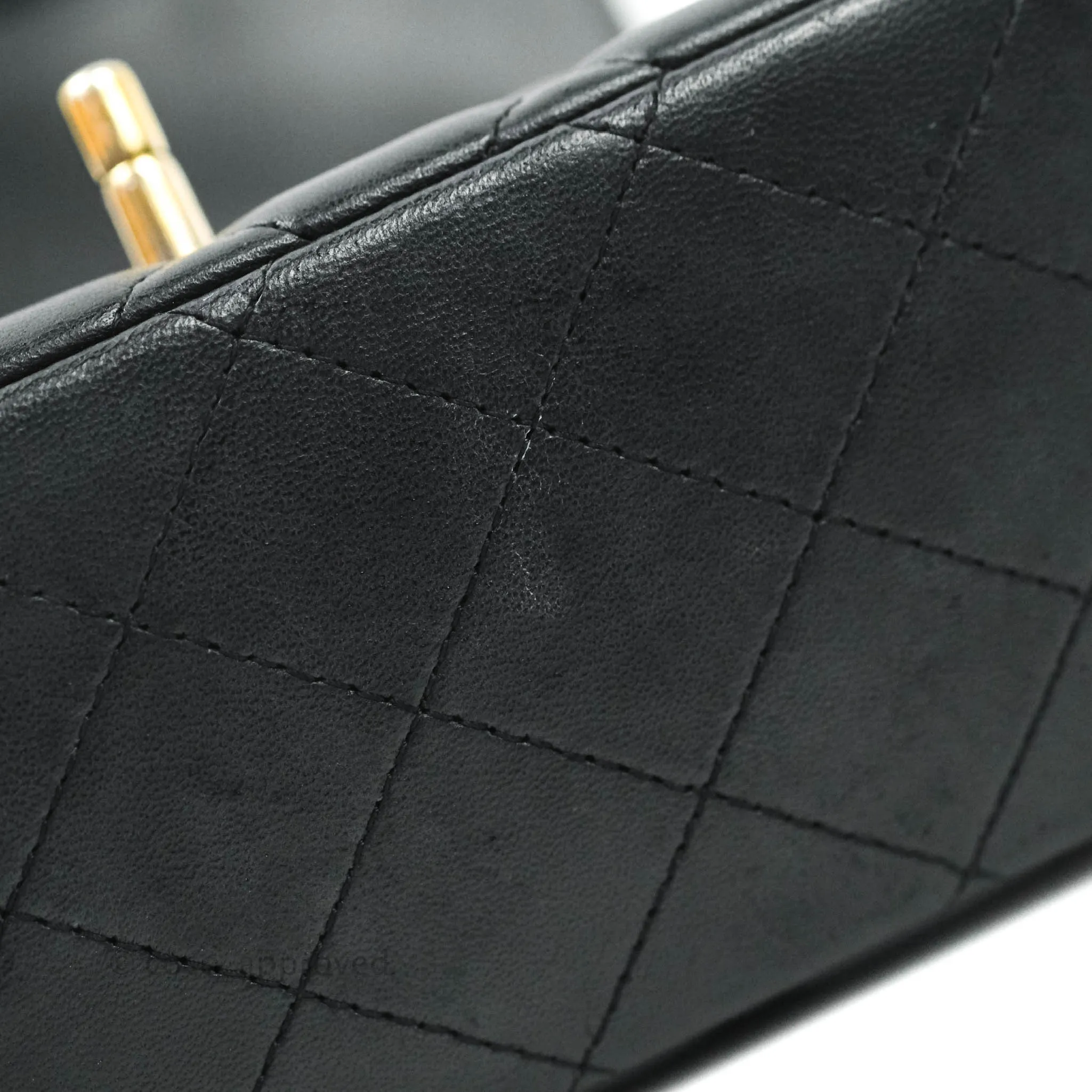 Chanel Mini Square Black Lambskin Gold Hardware
