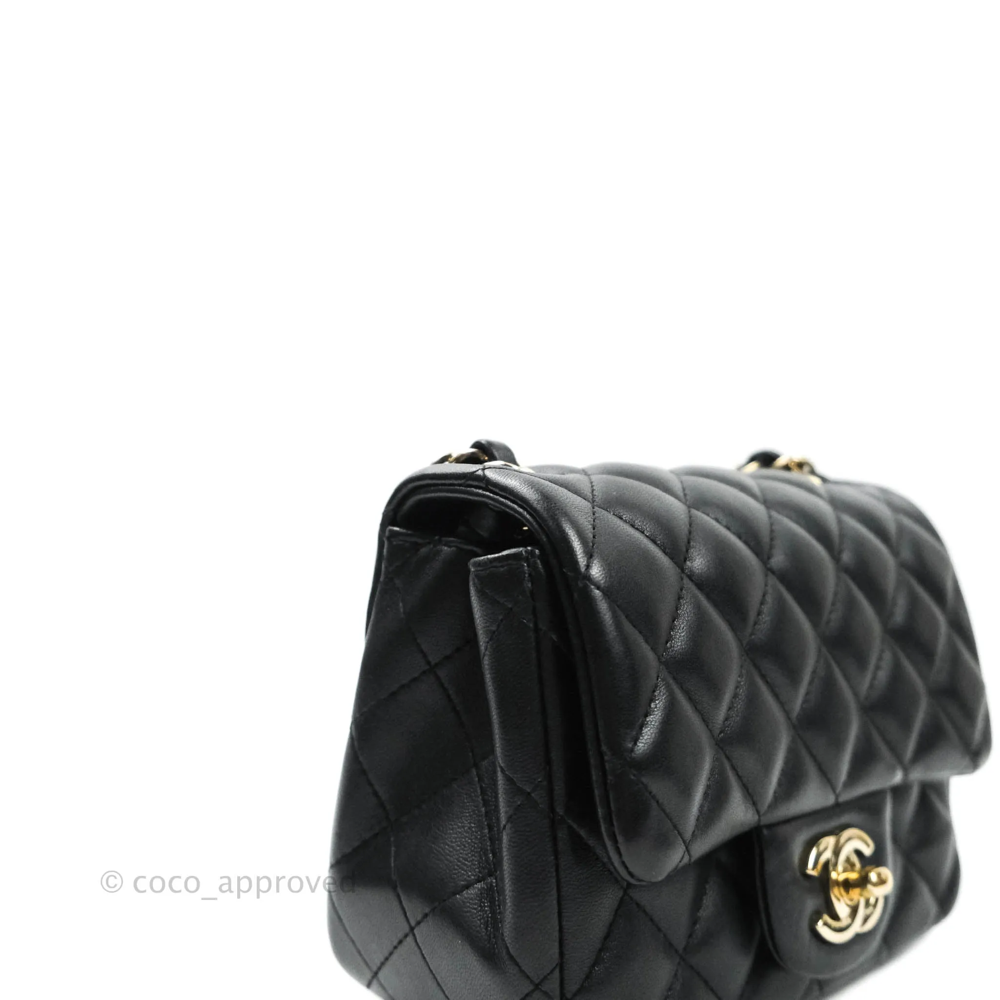 Chanel Mini Square Black Lambskin Gold Hardware