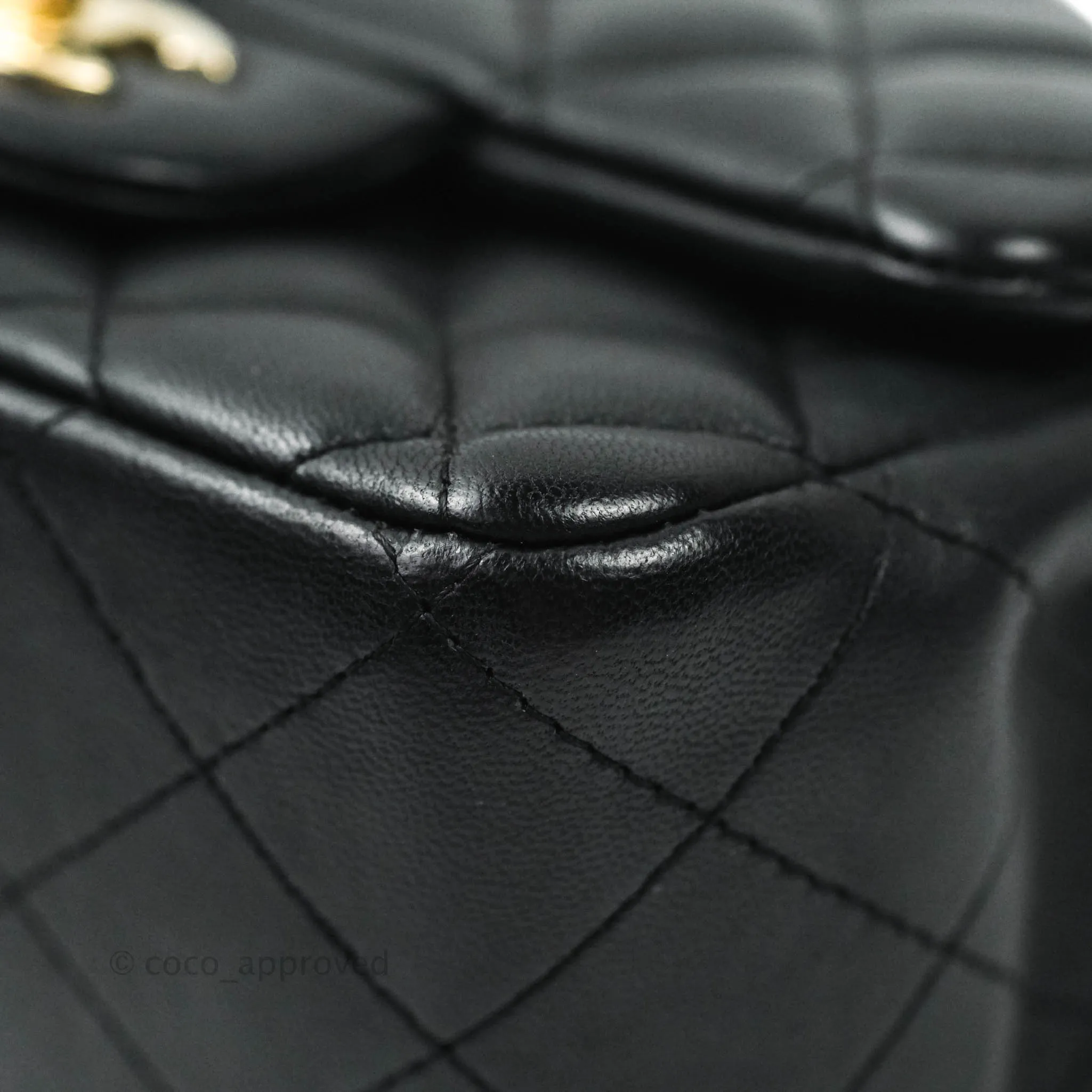 Chanel Mini Square Black Lambskin Gold Hardware