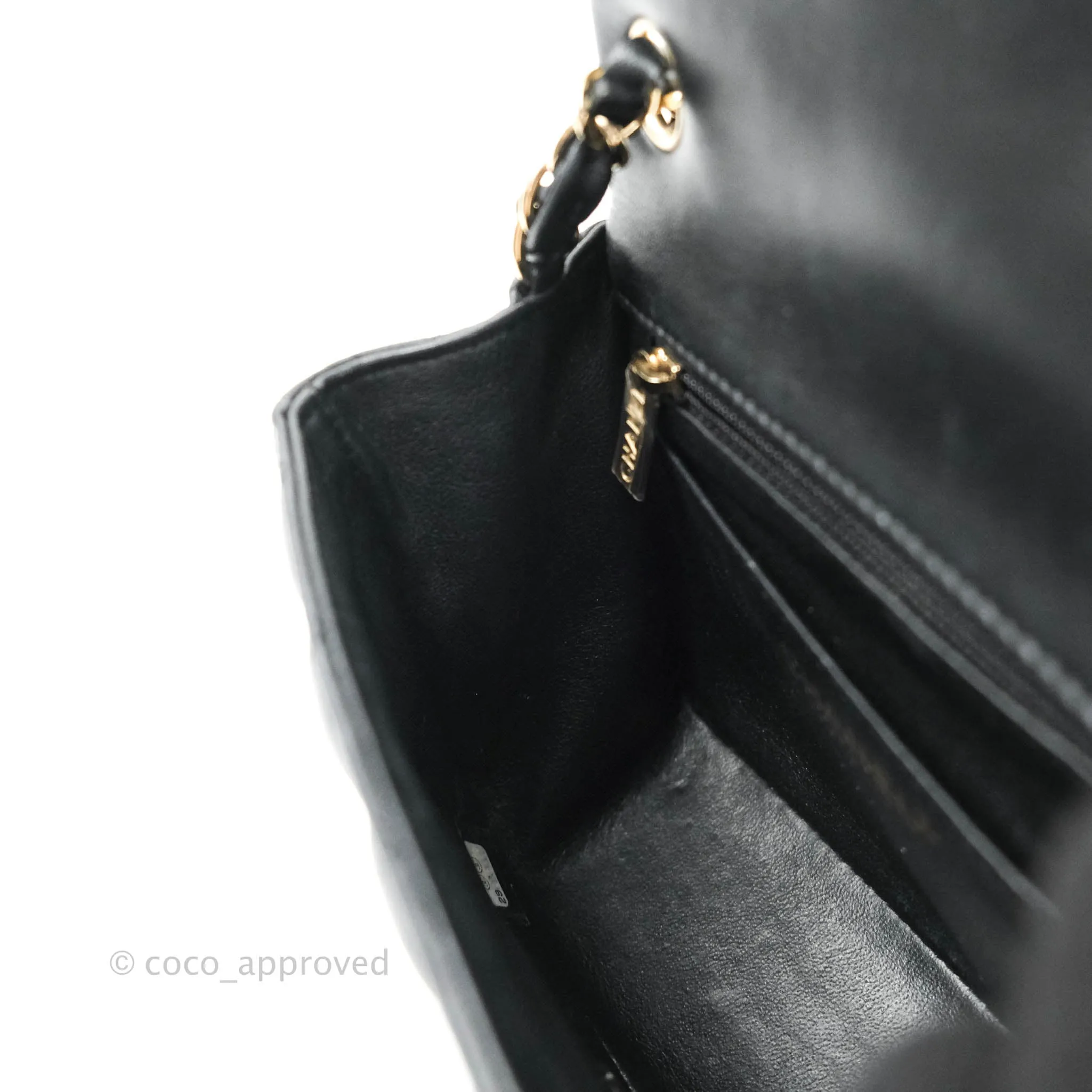 Chanel Mini Square Black Lambskin Gold Hardware