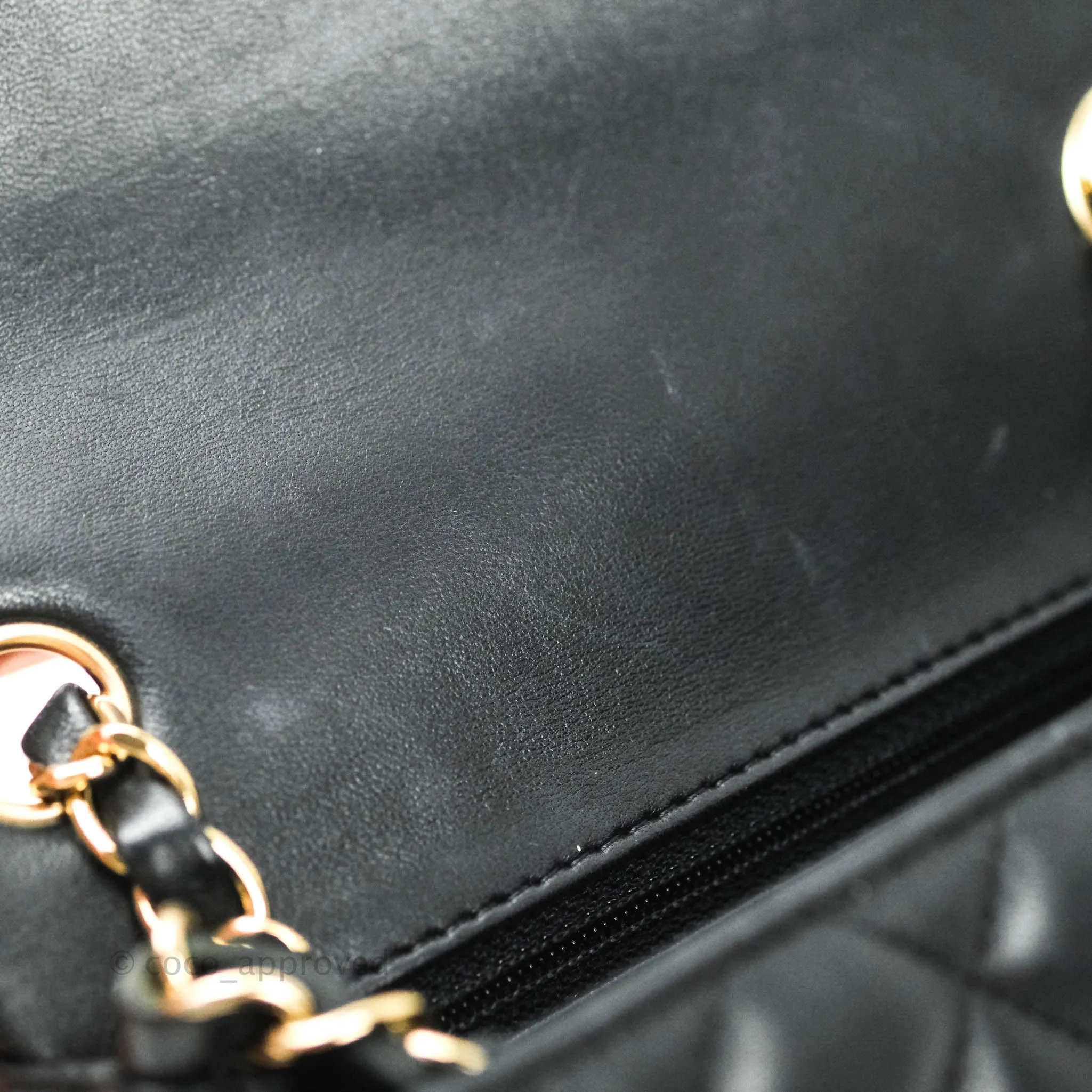 Chanel Mini Square Black Lambskin Gold Hardware