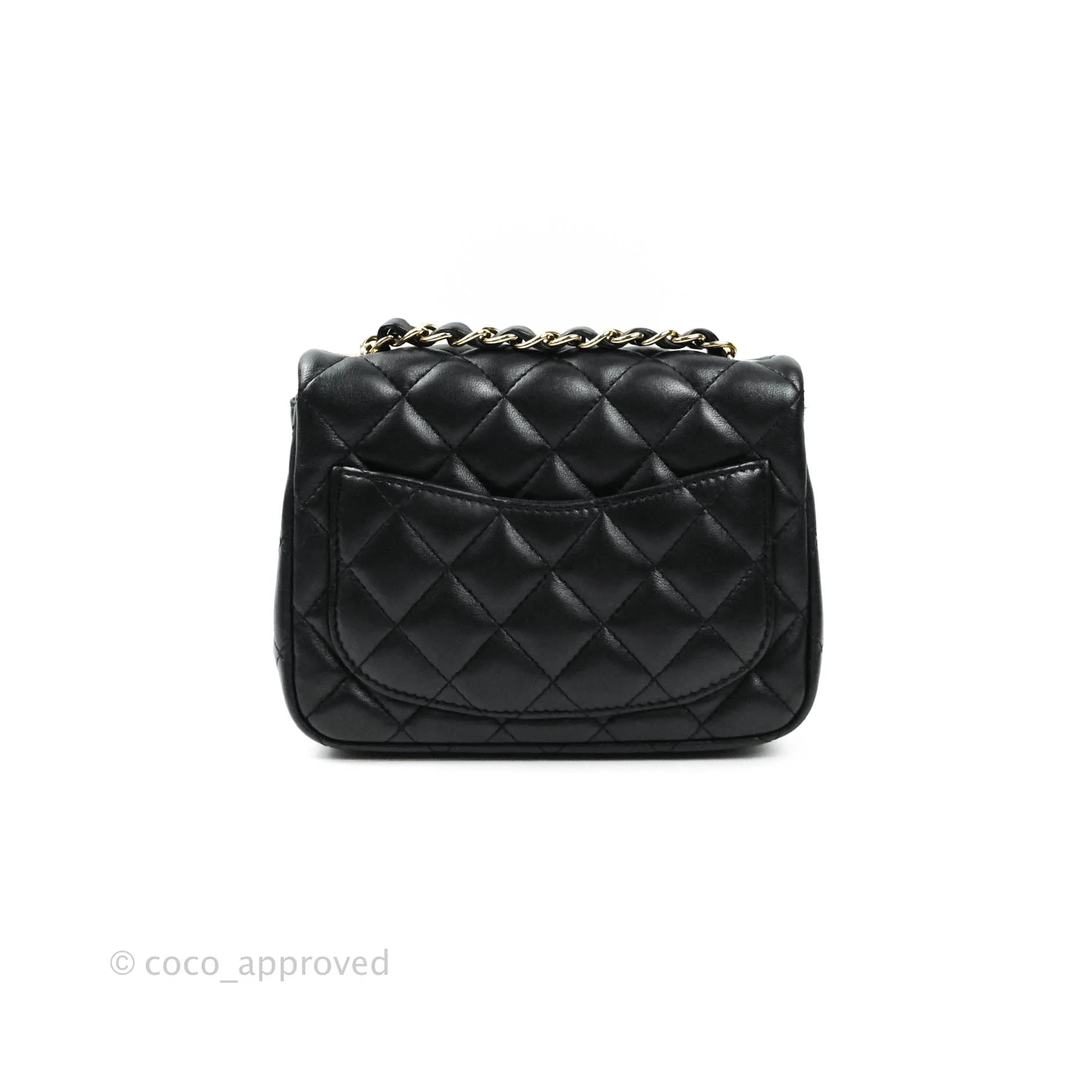 Chanel Mini Square Black Lambskin Gold Hardware