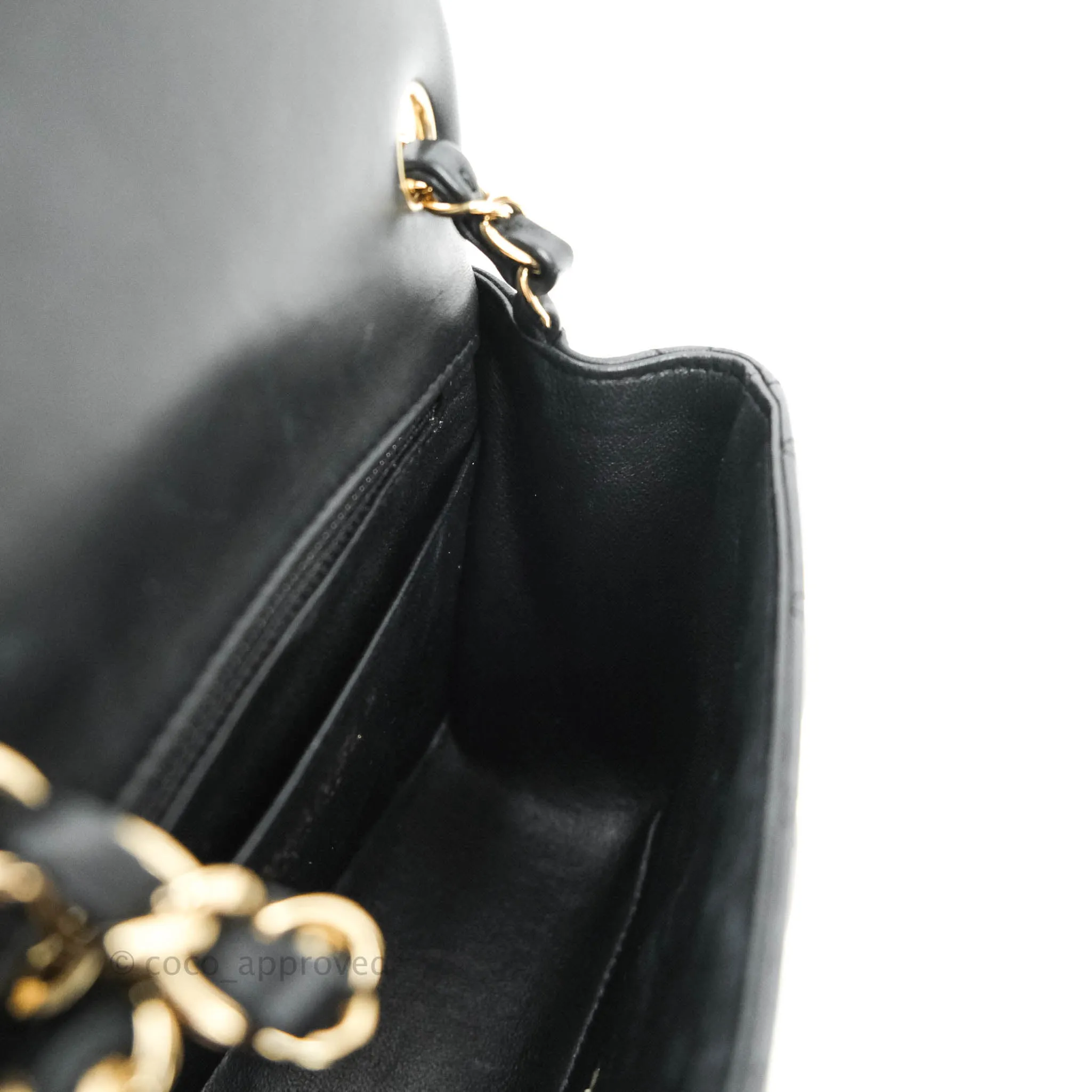 Chanel Mini Square Black Lambskin Gold Hardware