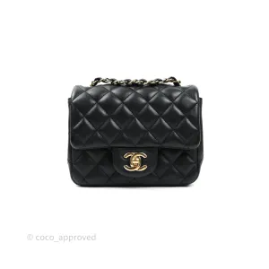 Chanel Mini Square Black Lambskin Gold Hardware