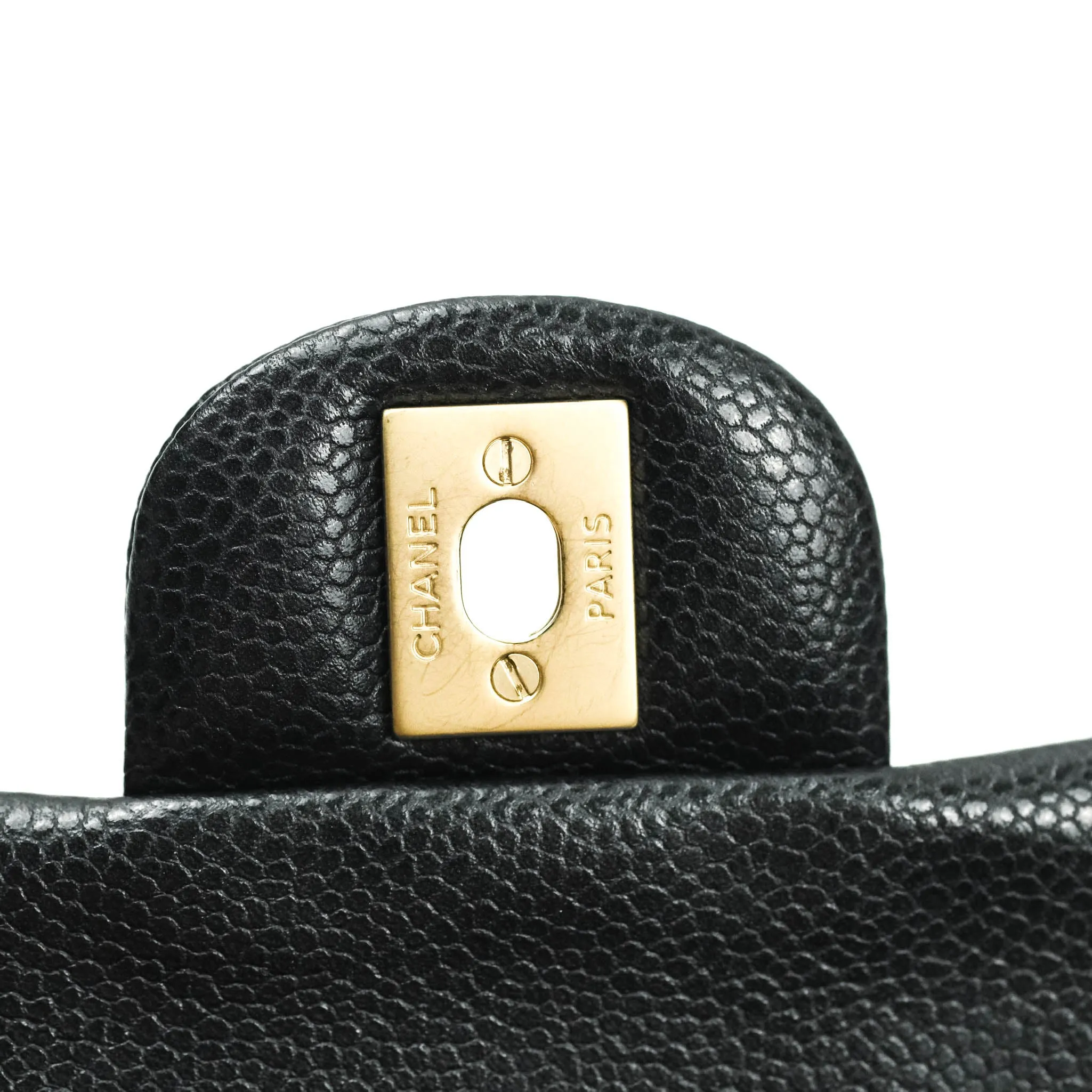 Chanel Mini Square Charcoal Black Caviar Matte Gold Hardware
