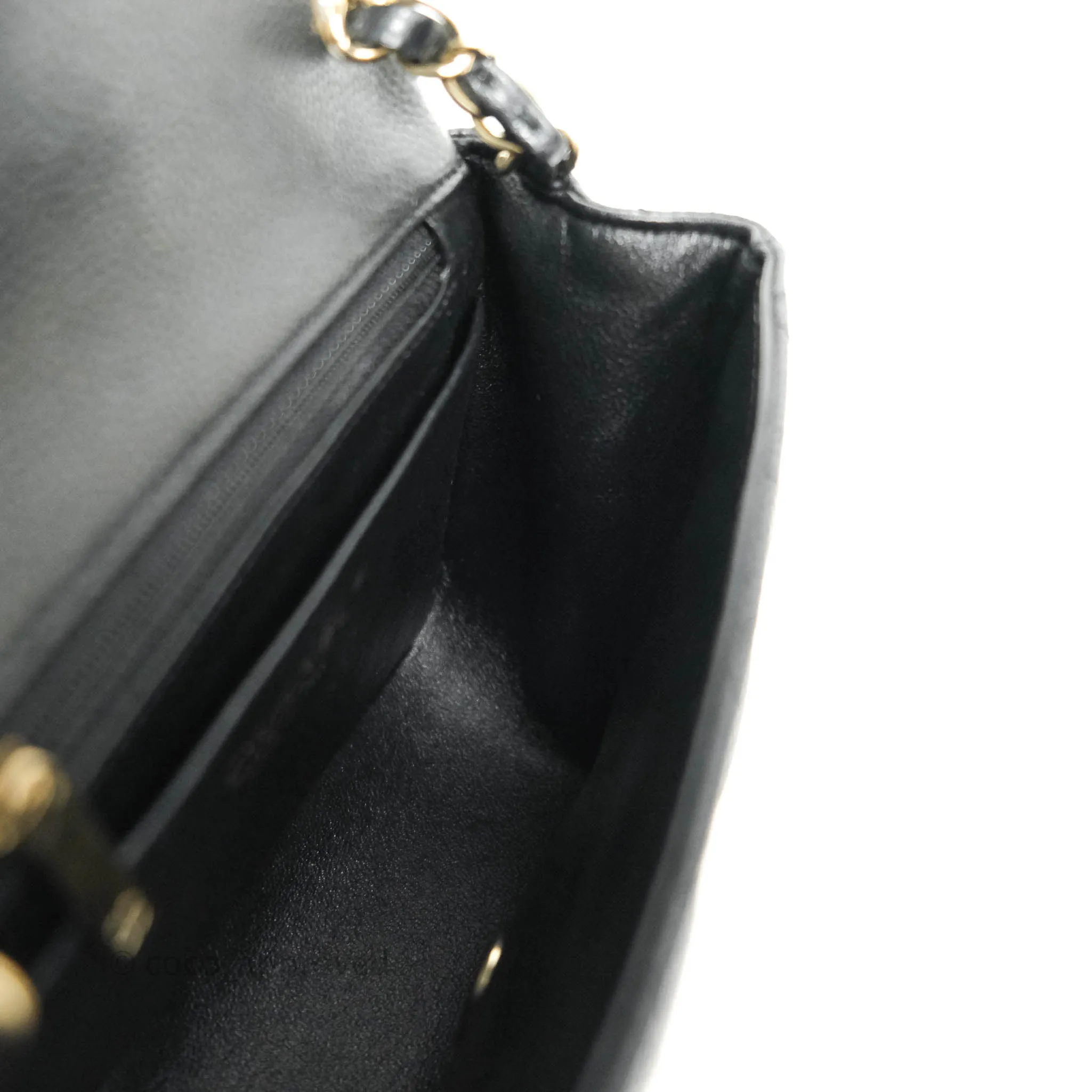 Chanel Mini Square Charcoal Black Caviar Matte Gold Hardware