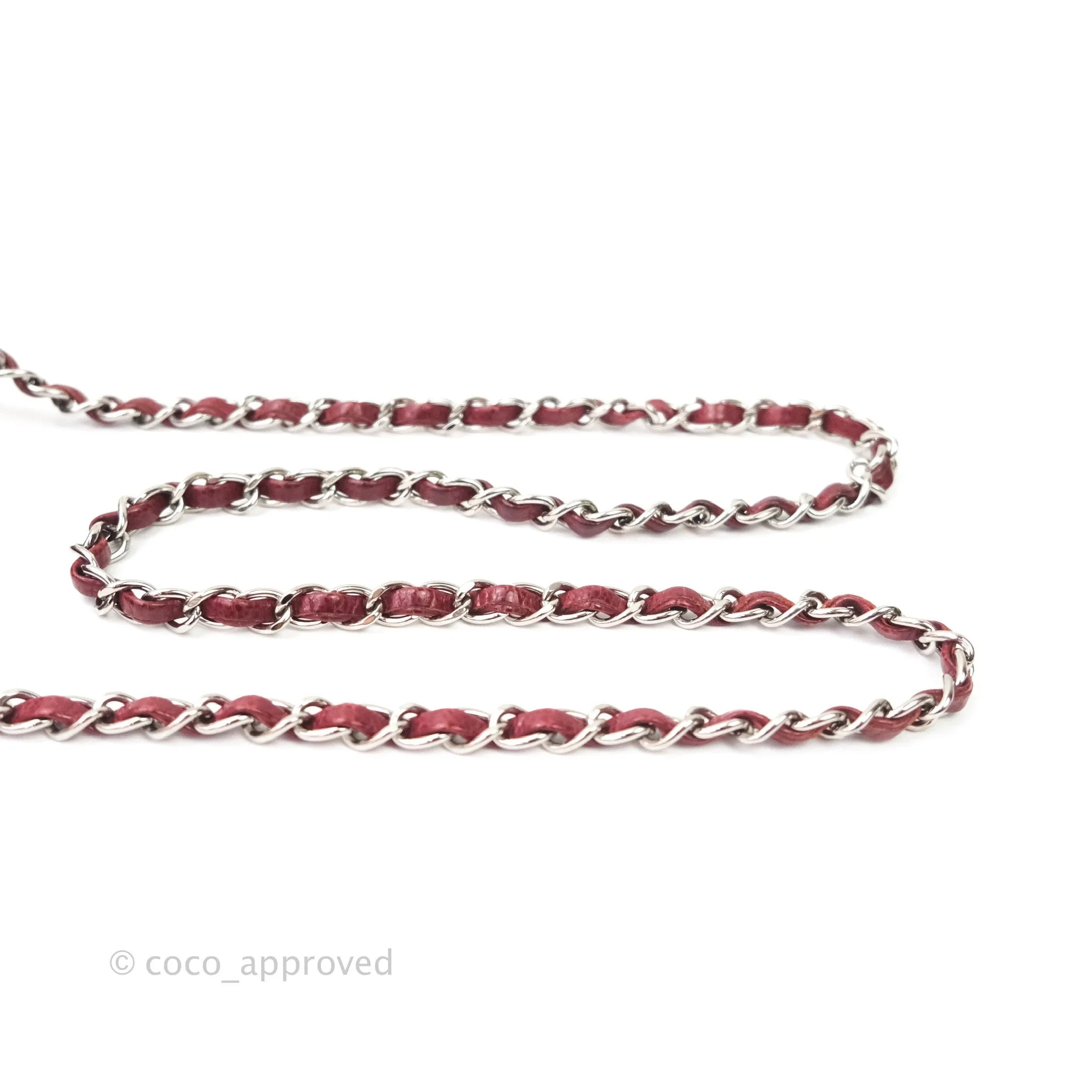 Chanel Mini Square Dark Red Caviar Silver Hardware