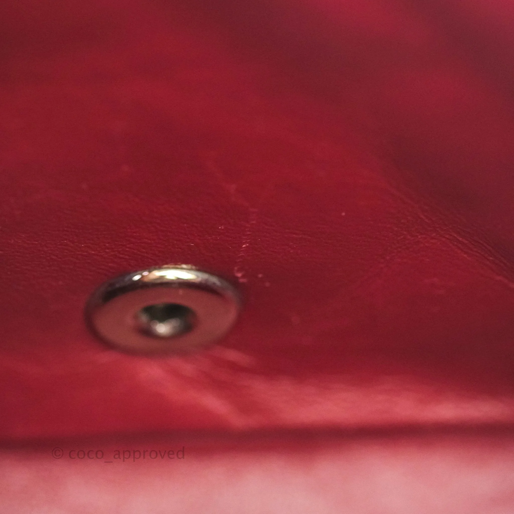 Chanel Mini Square Dark Red Caviar Silver Hardware