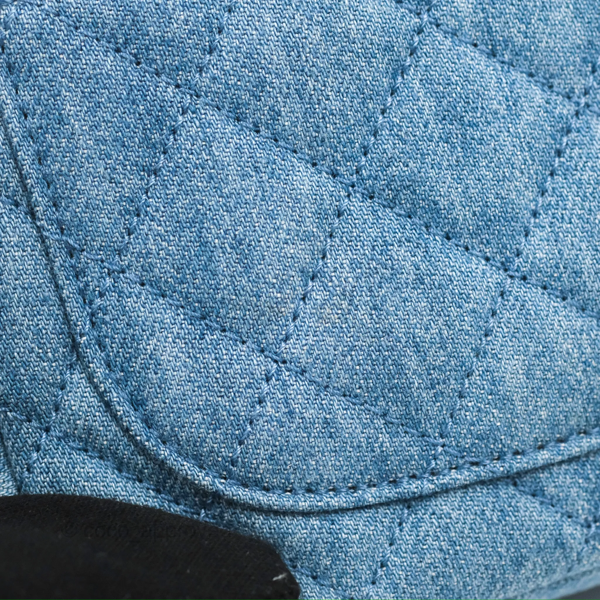 Chanel Mini Square Pearl Crush Quilted Denim Aged Gold Hardware