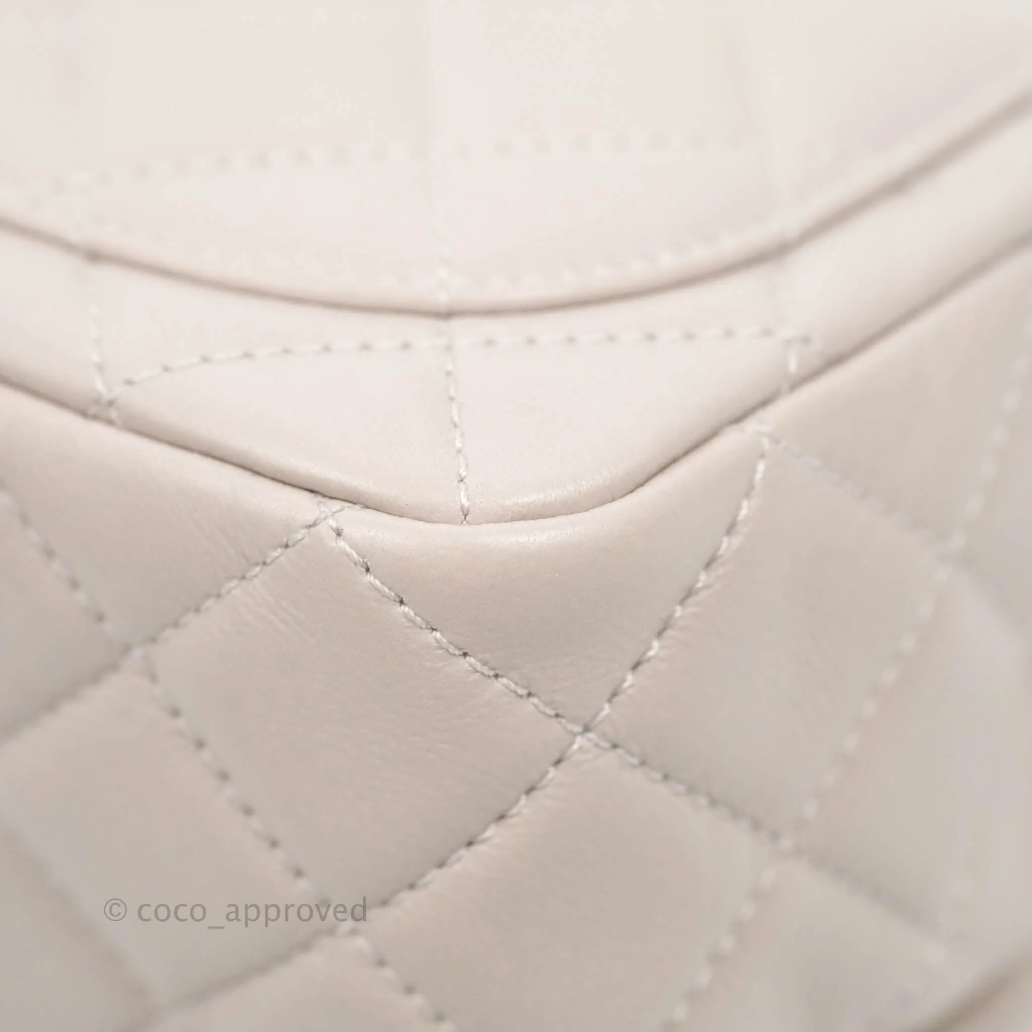 Chanel Mini Square Pearl Crush Quilted Pale Lilac Lambskin Aged Gold Hardware