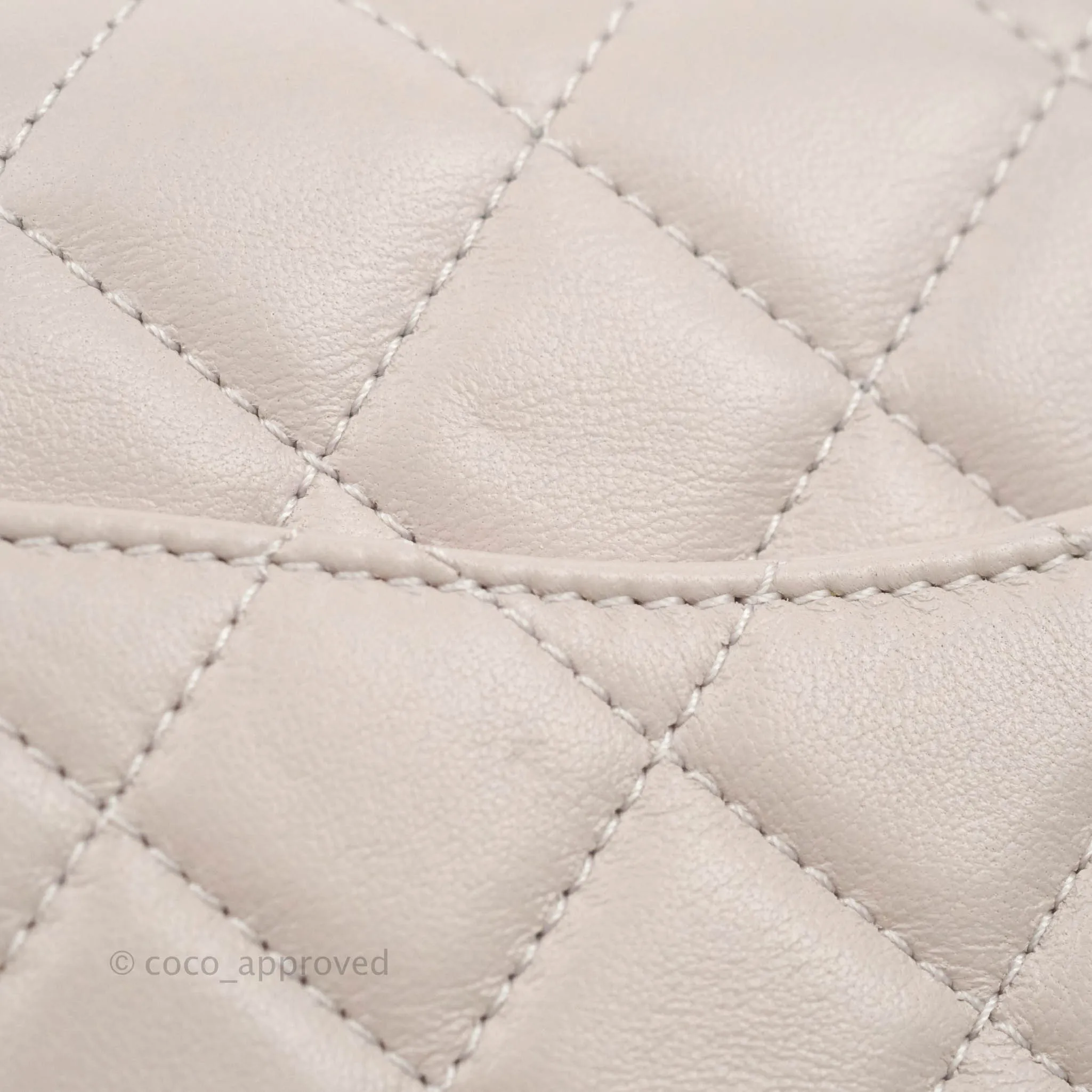 Chanel Mini Square Pearl Crush Quilted Pale Lilac Lambskin Aged Gold Hardware