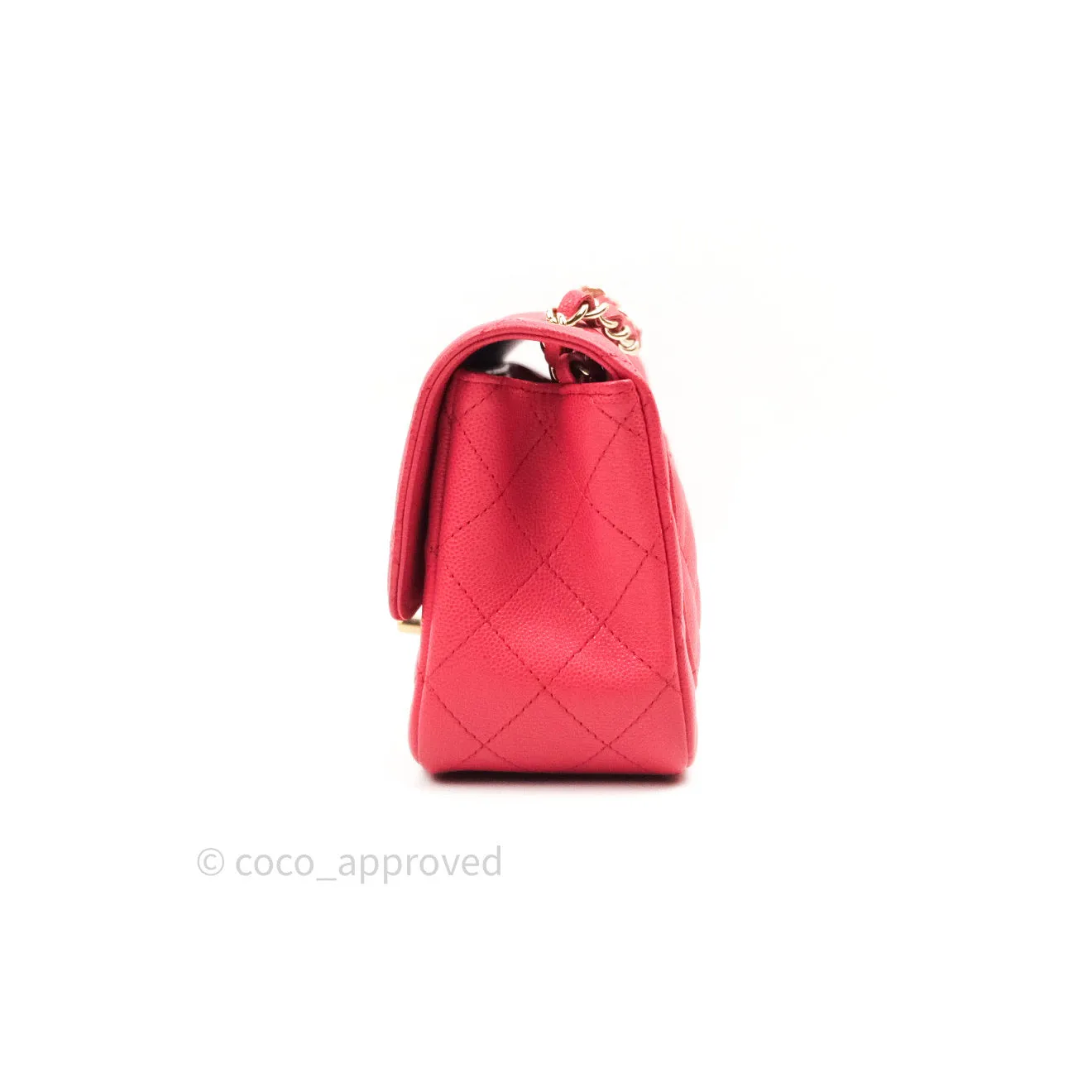 Chanel Mini Square Pink Caviar Gold Hardware 17C