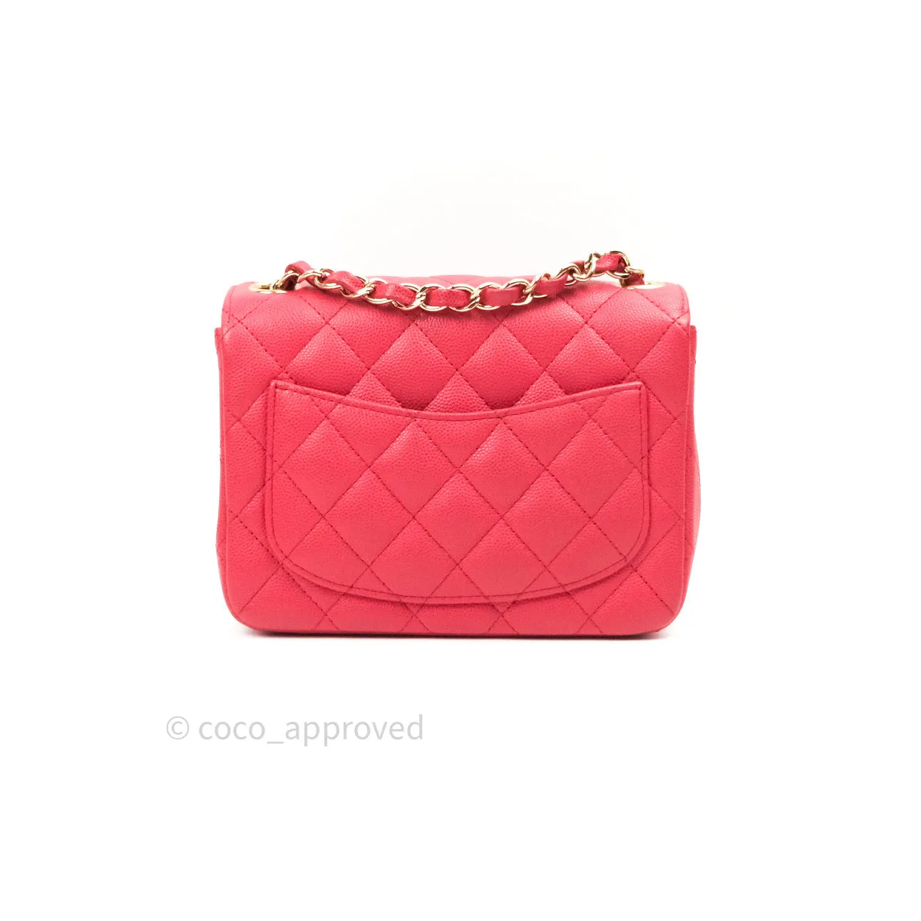 Chanel Mini Square Pink Caviar Gold Hardware 17C