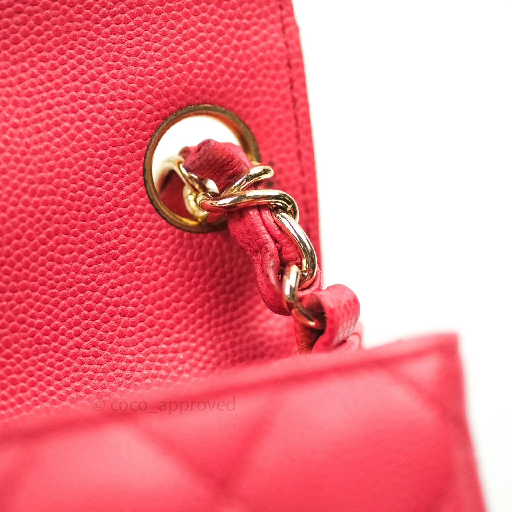 Chanel Mini Square Pink Caviar Gold Hardware 17C