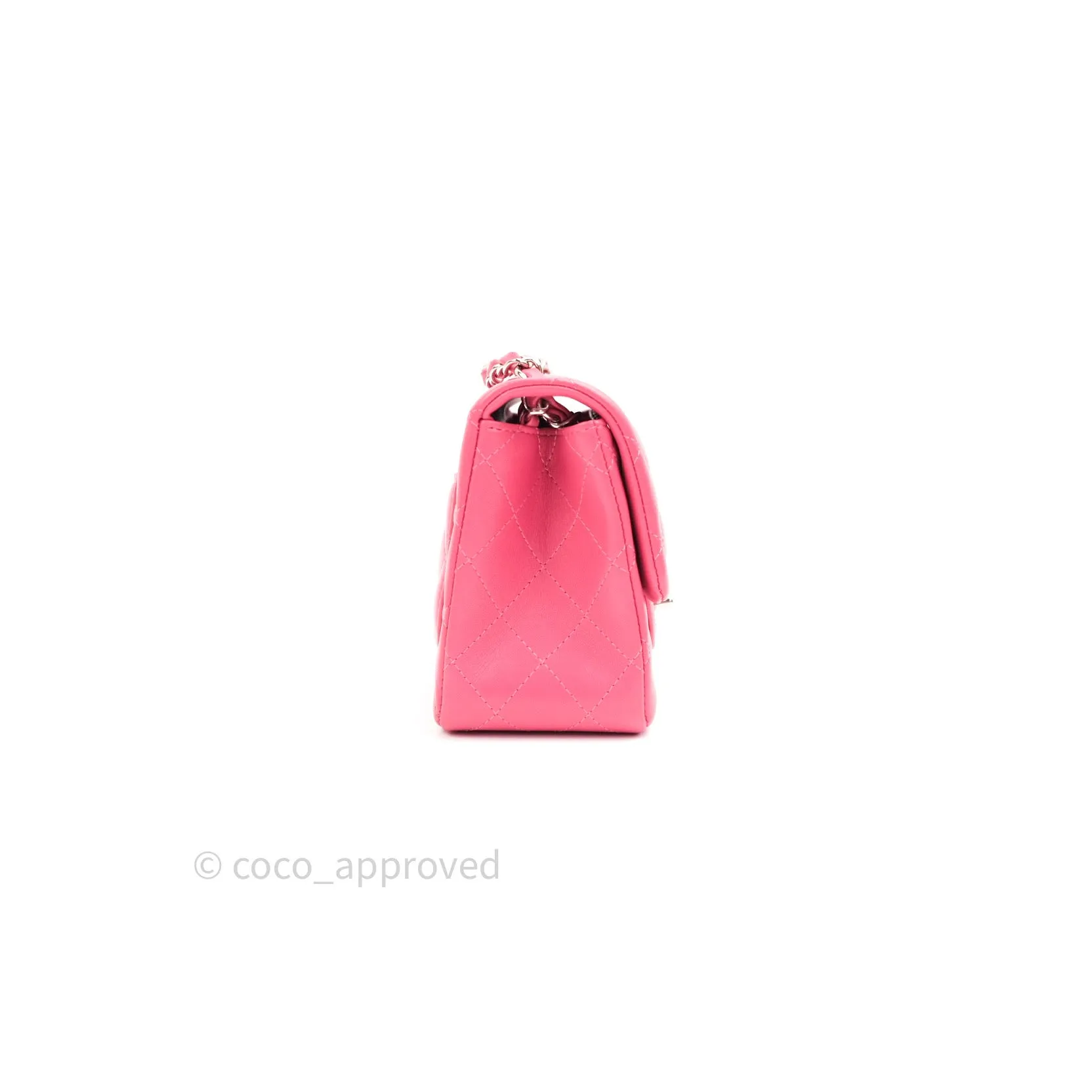Chanel Mini Square Pink Lambskin Silver Hardware