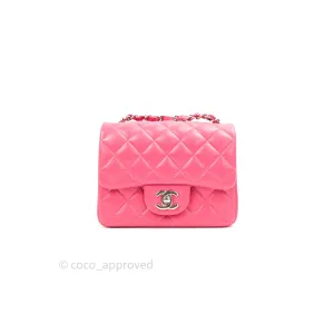 Chanel Mini Square Pink Lambskin Silver Hardware