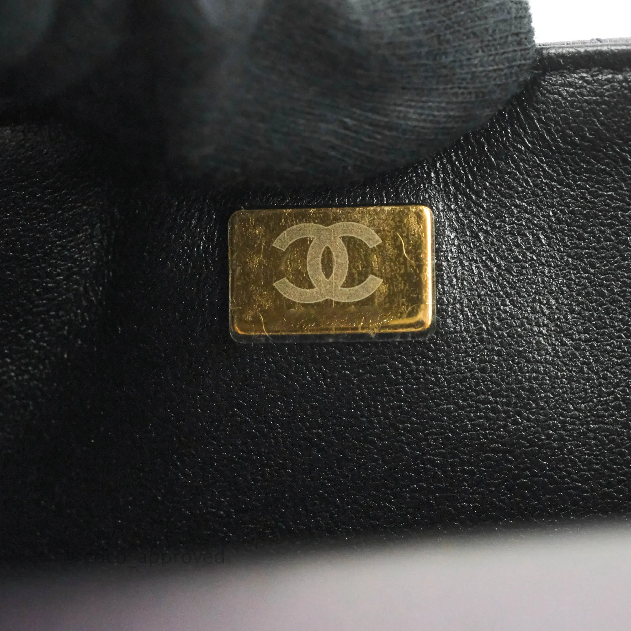 Chanel Mini Square Quilted Iridescent Purple Lambskin Gold Hardware