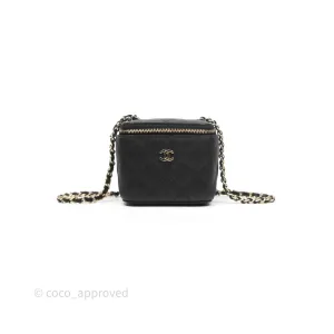Chanel Mini Vanity With Chain Black Caviar Gold Hardware