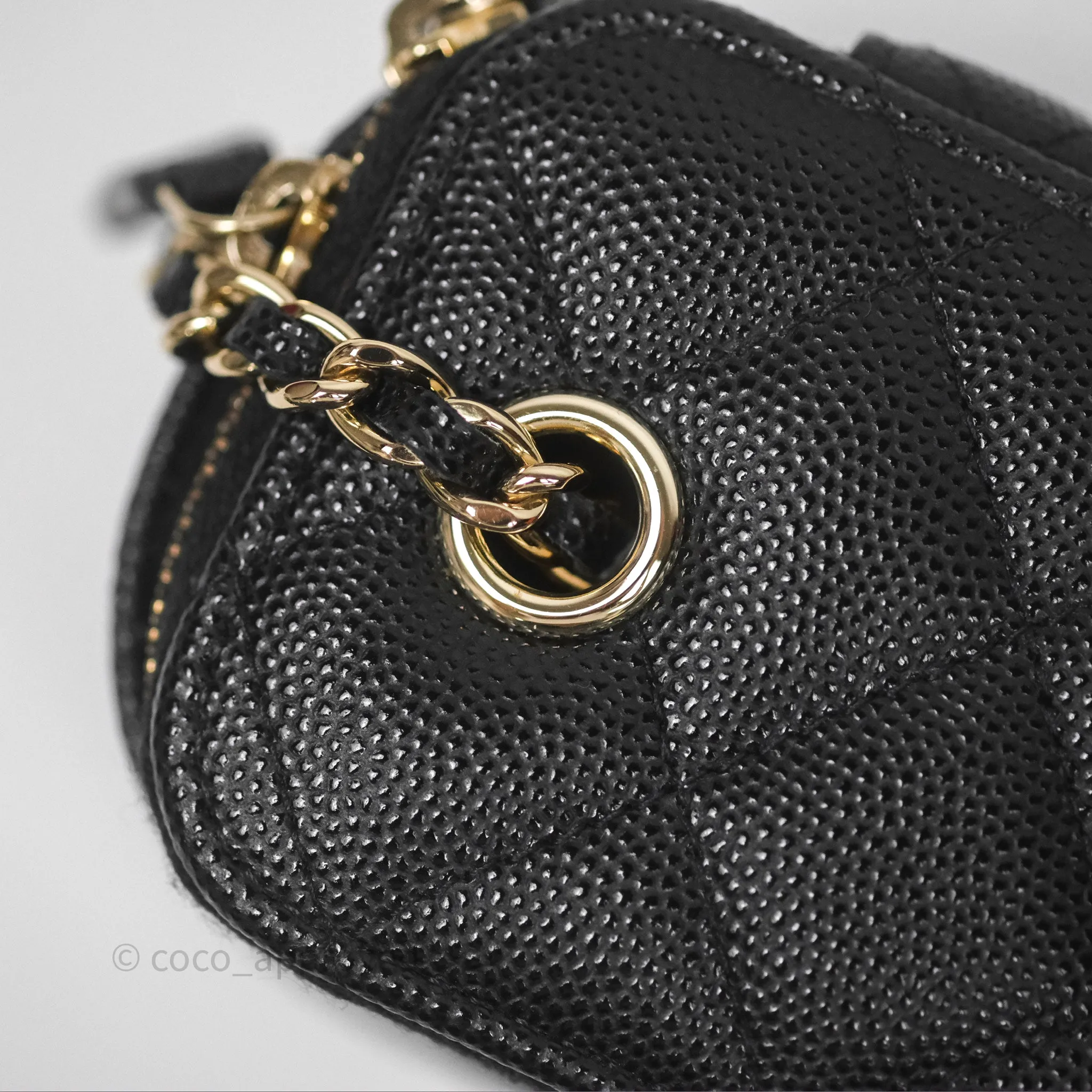 Chanel Mini Vanity With Chain Black Caviar Gold Hardware