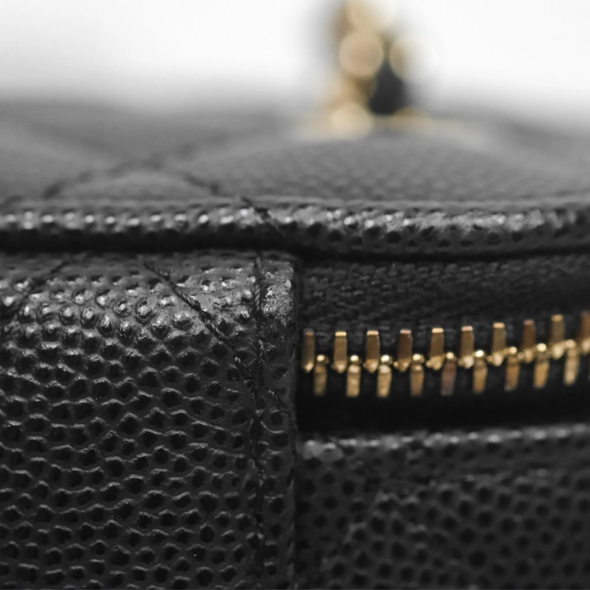 Chanel Mini Vanity With Chain Black Caviar Gold Hardware