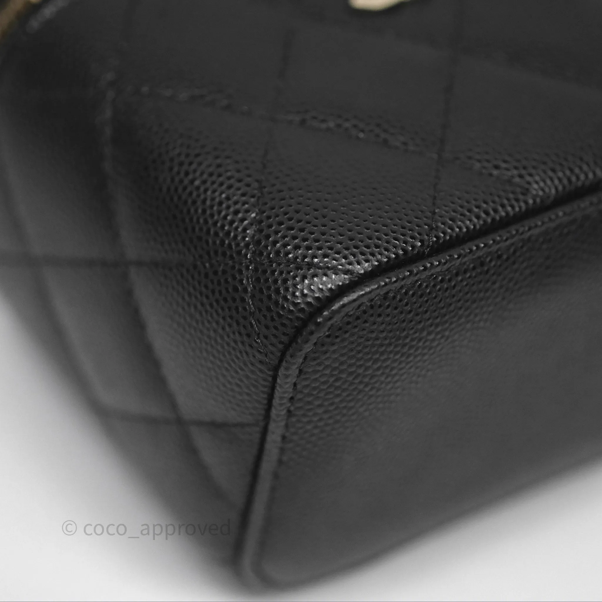 Chanel Mini Vanity With Chain Black Caviar Gold Hardware