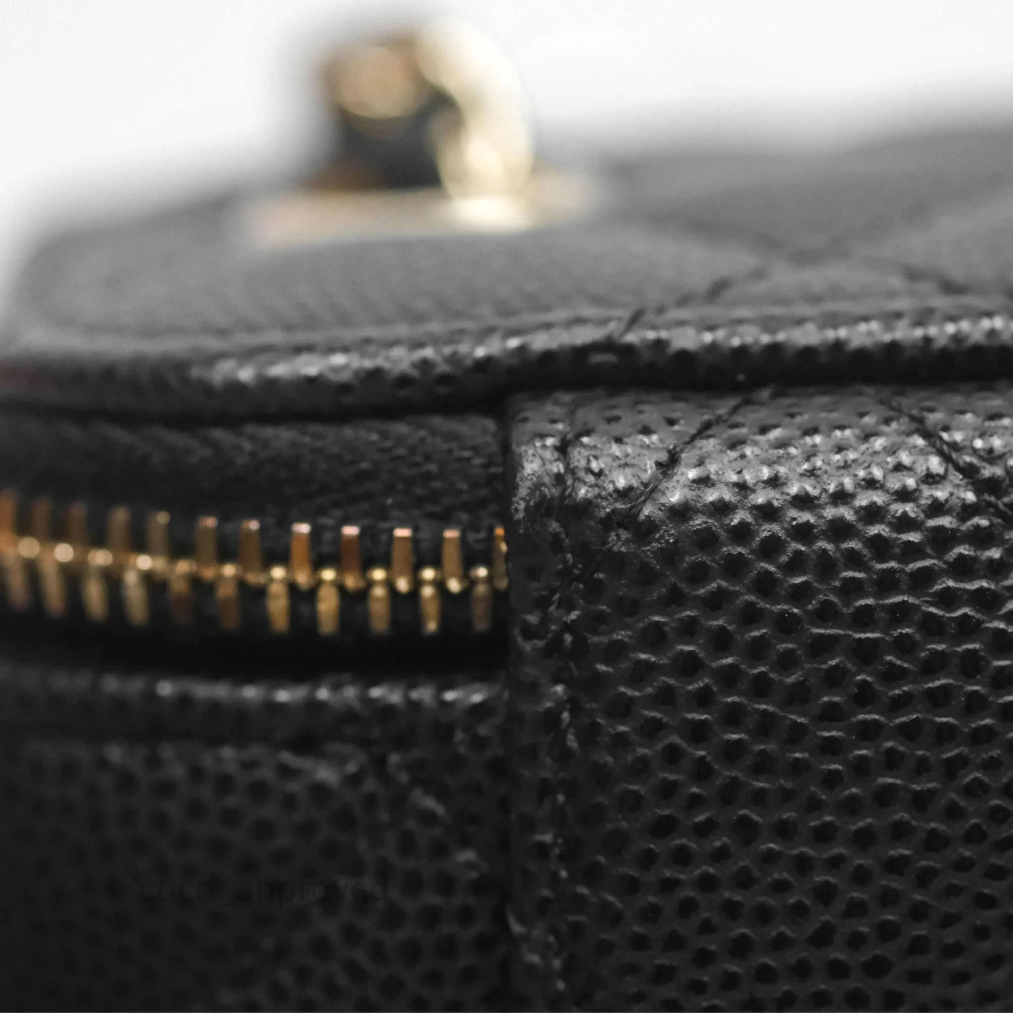 Chanel Mini Vanity With Chain Black Caviar Gold Hardware