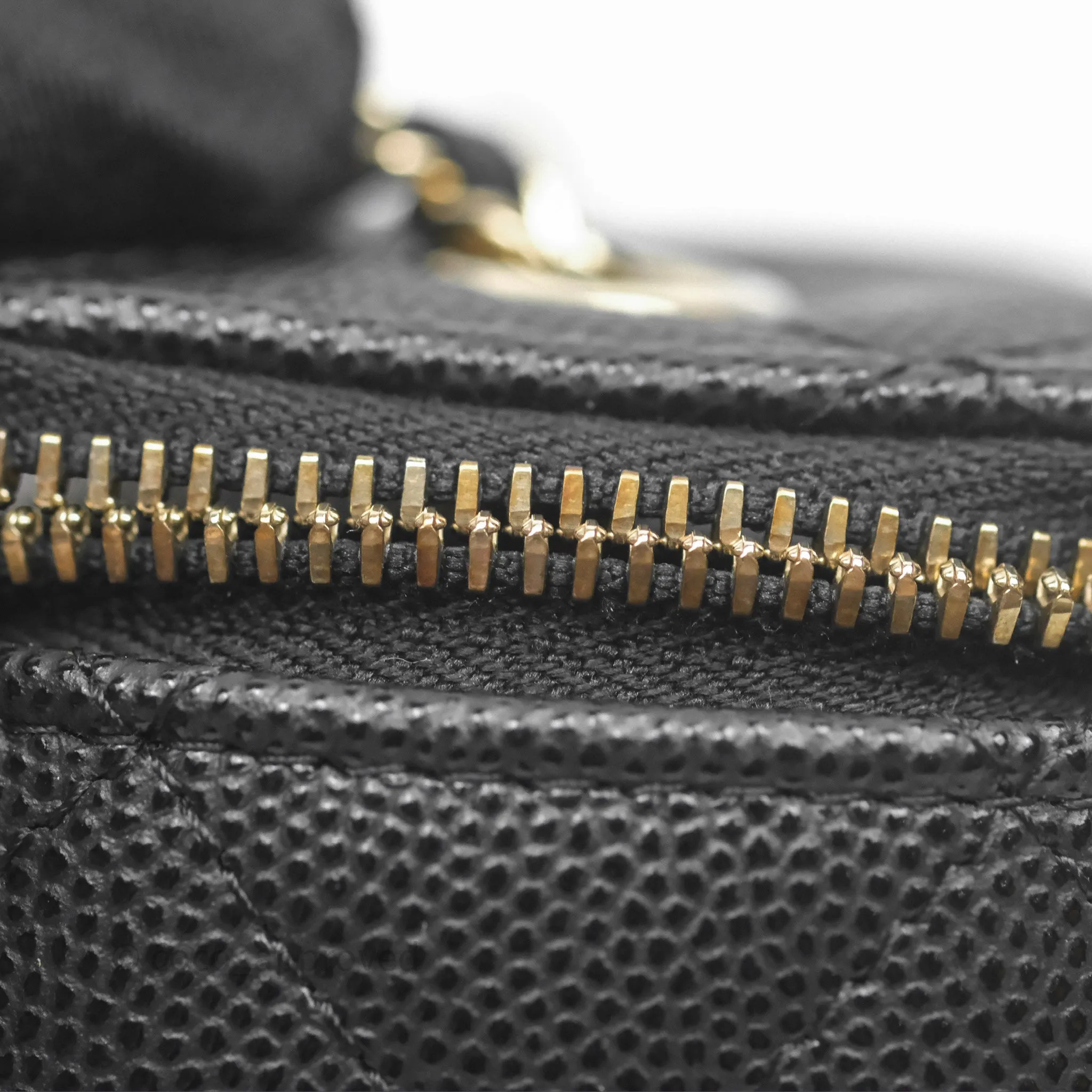 Chanel Mini Vanity With Chain Black Caviar Gold Hardware