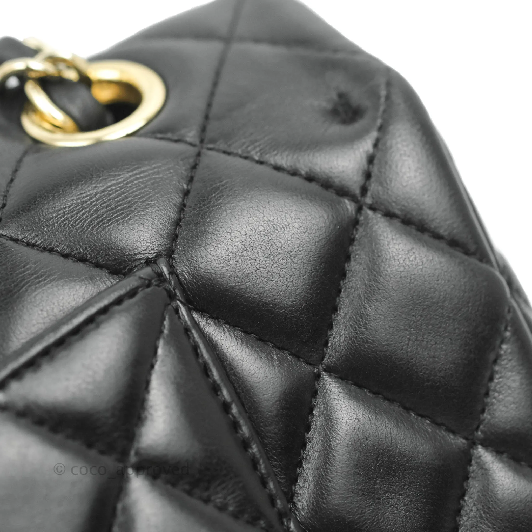Chanel M/L Medium Flap Bag Valentine Limited Edition Black Lambskin Gold Hardware