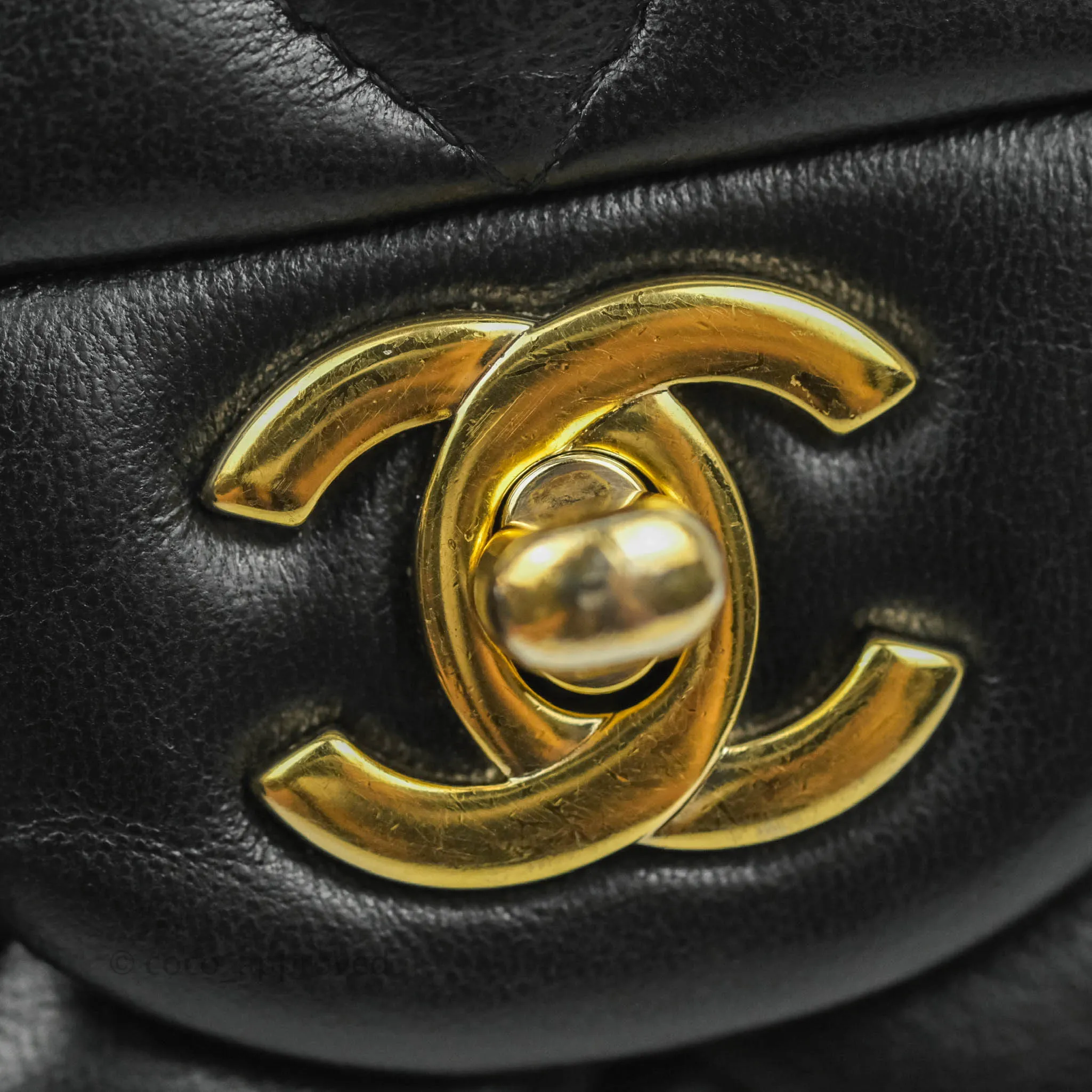Chanel M/L Medium Flap Bag Valentine Limited Edition Black Lambskin Gold Hardware